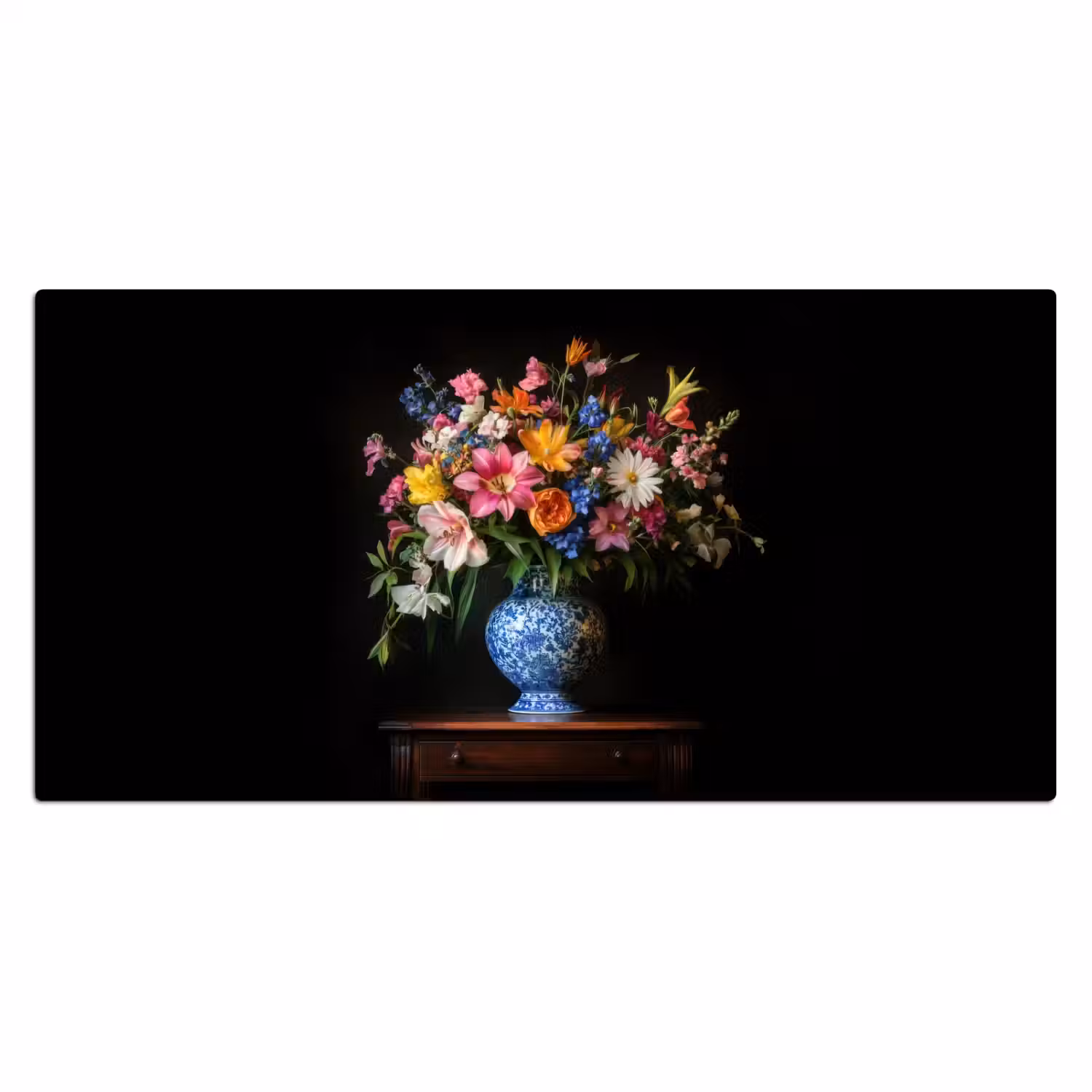 Kleur - Vaas - Bloemen - Boeket Muismat XXL klein -3d_leeg