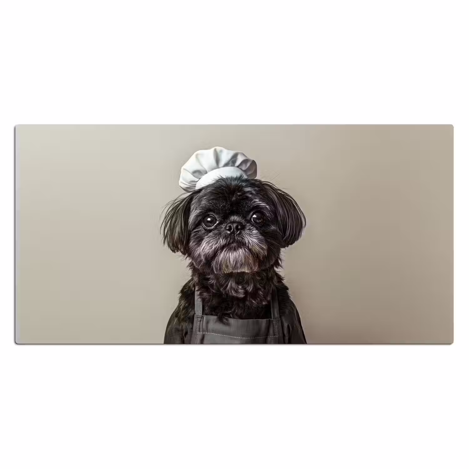Kokskleding - Zwart - Hondje Muismat XXL klein -3d_leeg