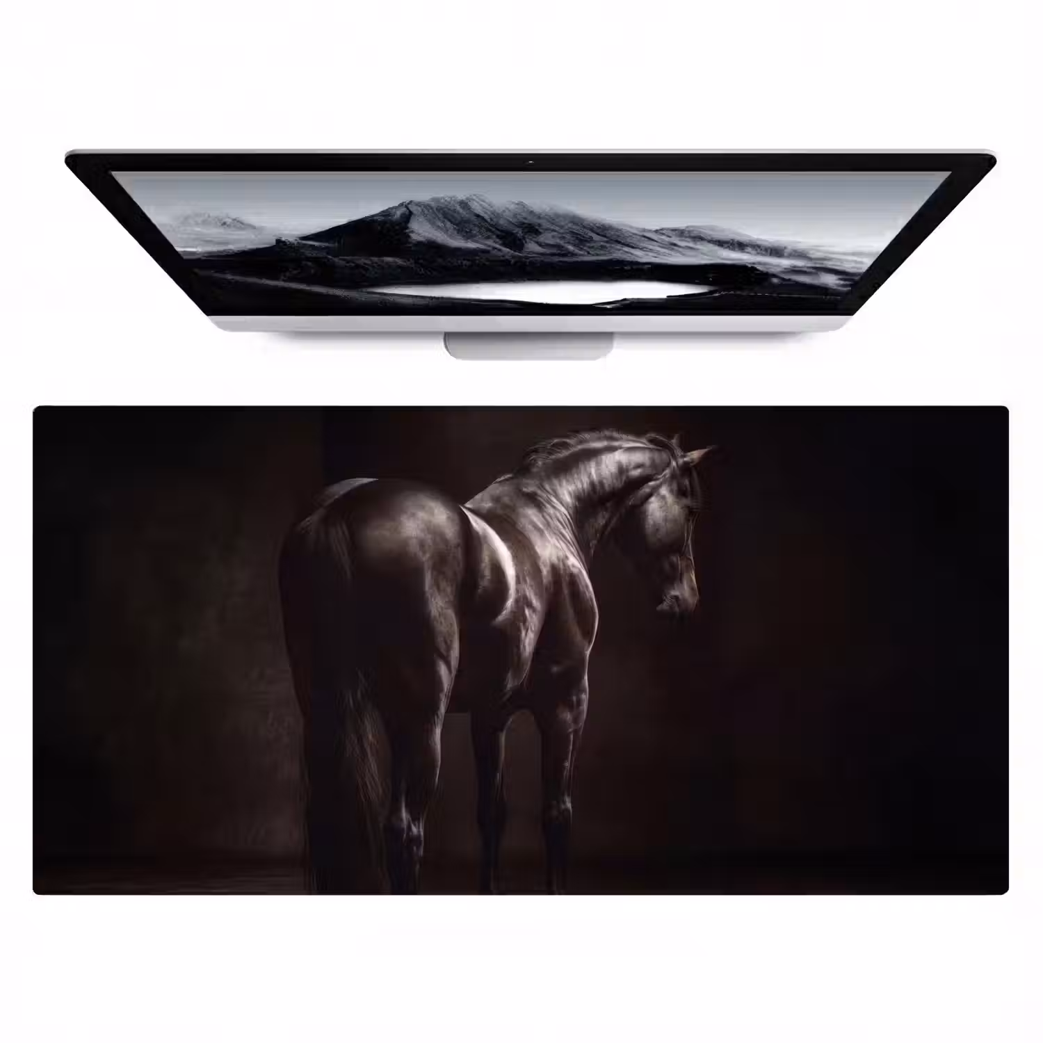 Krachtig - Paard - Donker Muismat XXL klein -zzz3d