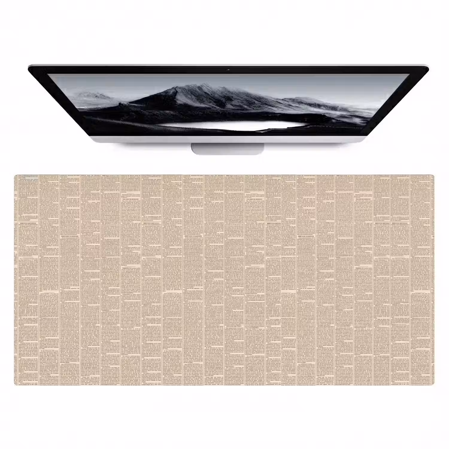 Krant - Nieuws - Historisch - Vintage - Beige Muismat XXL klein -zzz3d