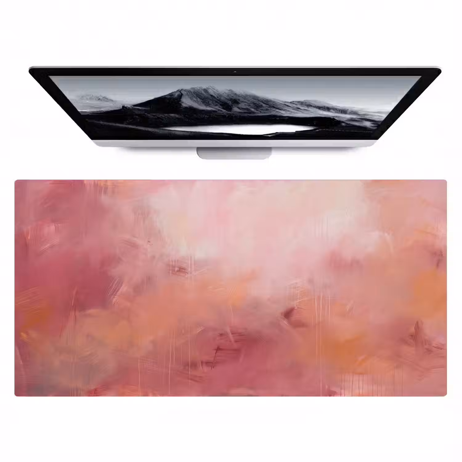 Kunst - Vloeiend - Pastel - Abstract Muismat XXL klein -zzz3d