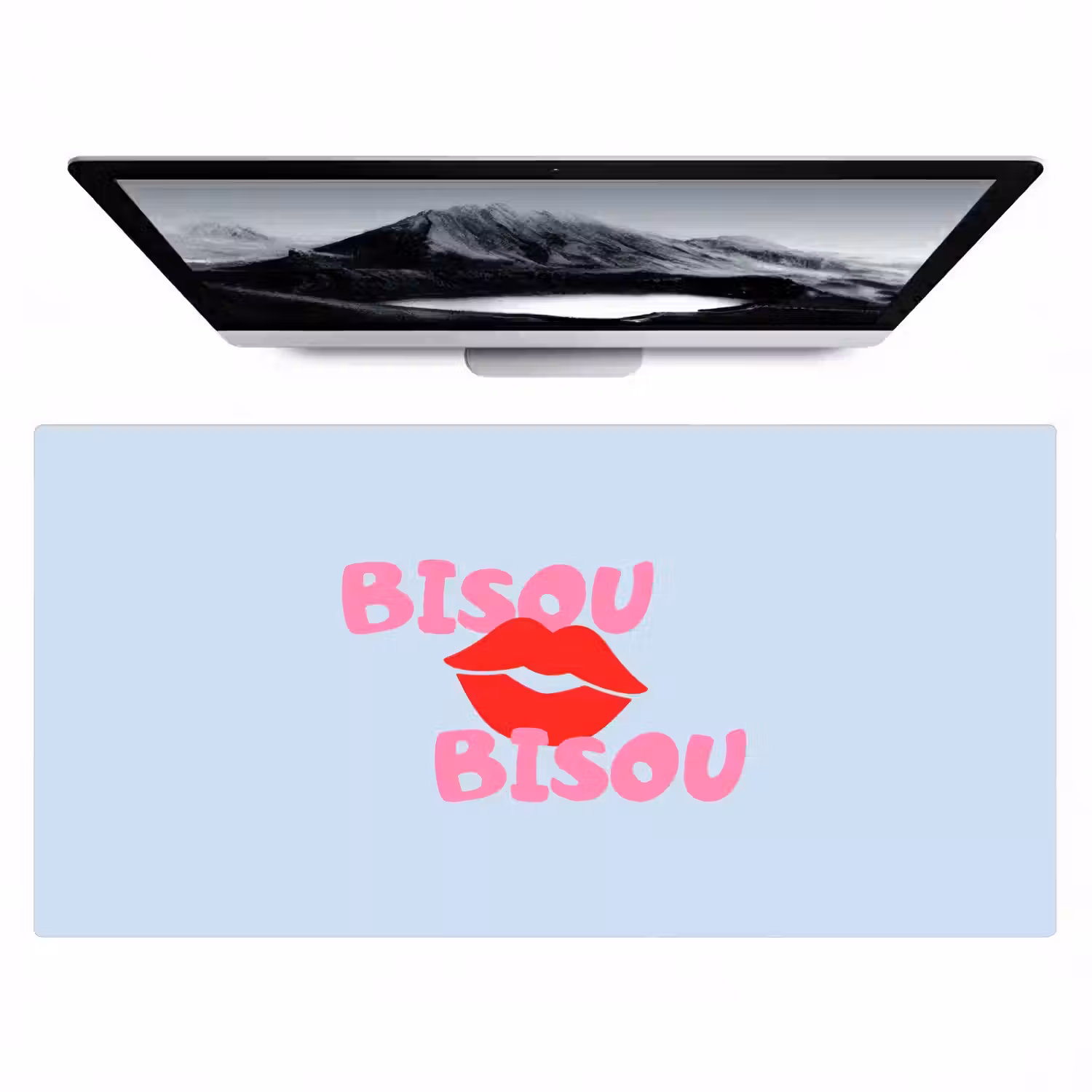 Lippen - Bisou - Blauw Muismat XXL klein -zzz3d