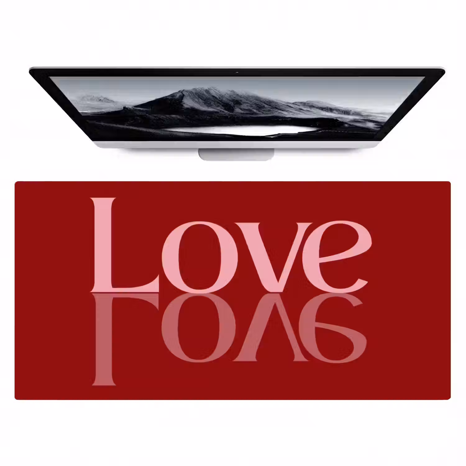 Love - Spiegeling - Rood Muismat XXL klein -zzz3d
