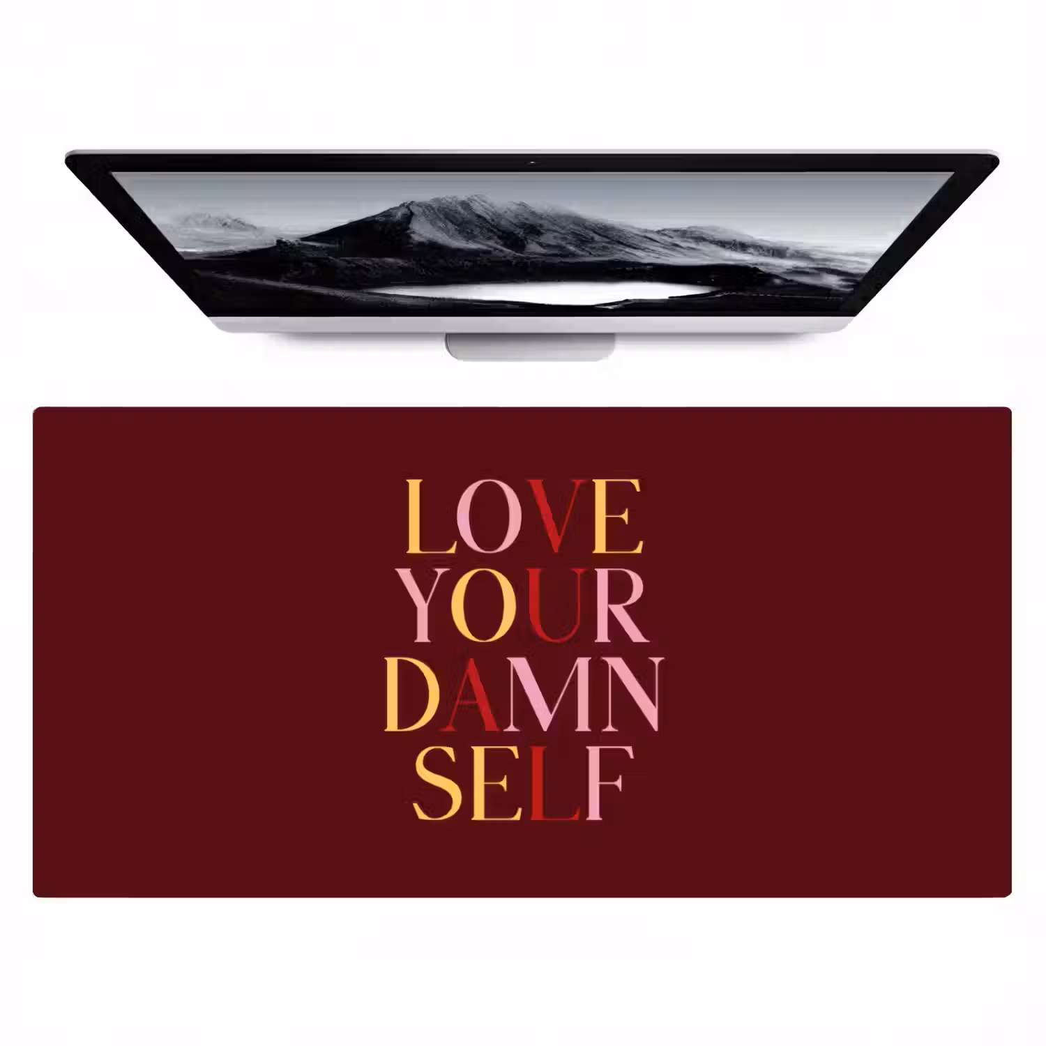 Love your damn self - Kleurrijk - Bordeaux Muismat XXL klein -zzz3d