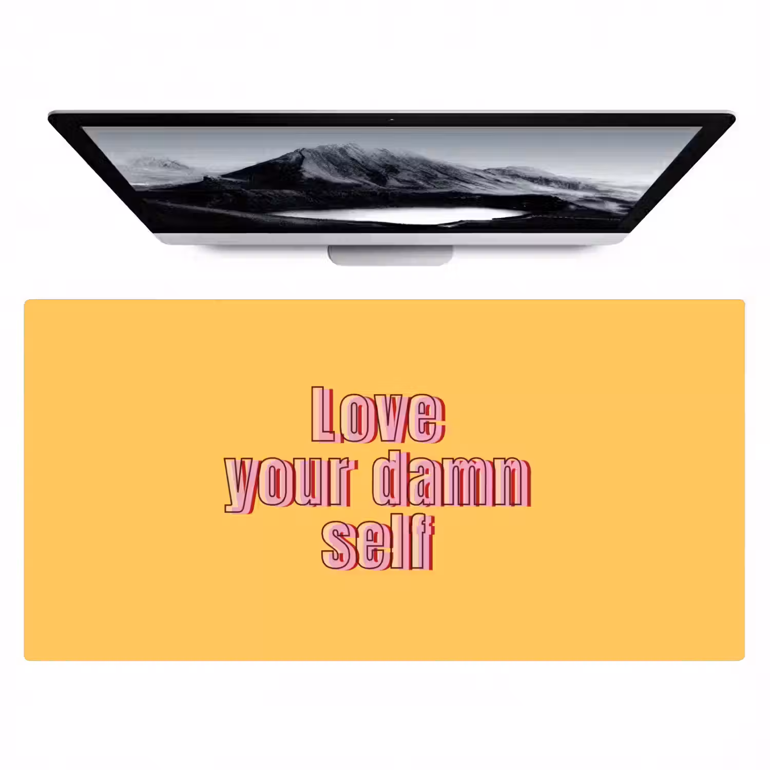 Love yourself - Roze - Geel Muismat XXL klein -zzz3d
