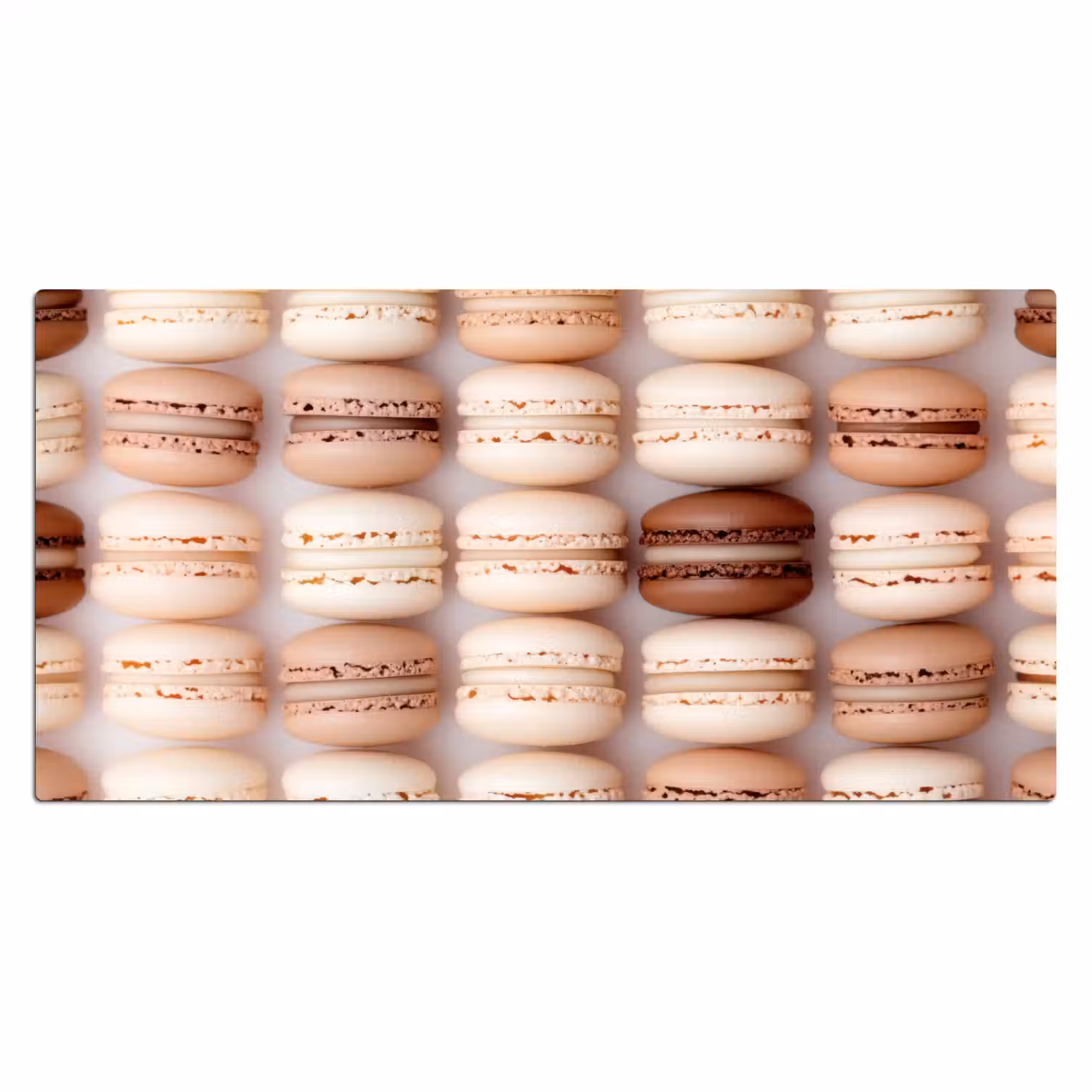 Macarons - Beige - Bruin Muismat XXL klein -3d_leeg