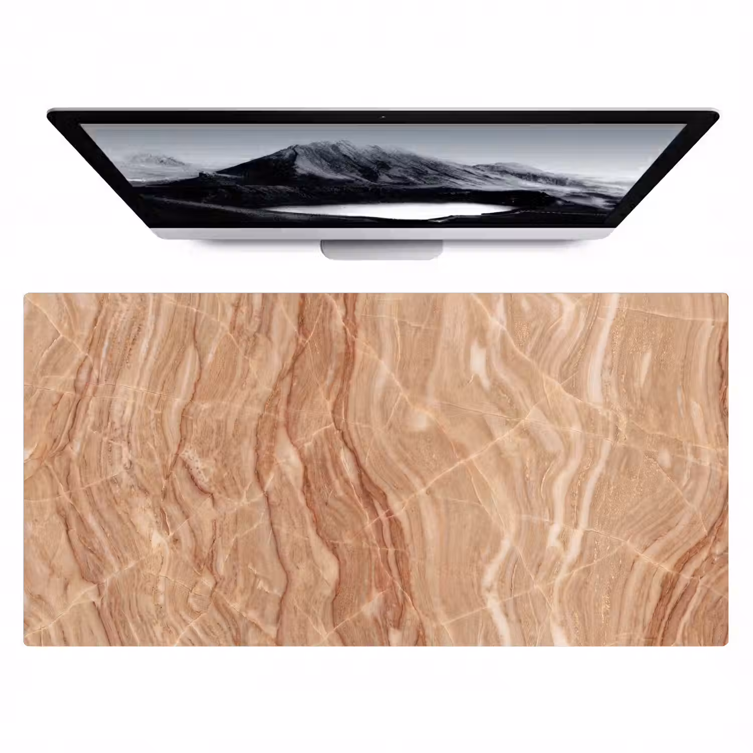 Marmer - Ader - Natuur - Abstract - Beige Muismat XXL klein -zzz3d