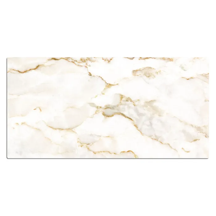 Marmer - Kalk - Goud - Luxe - Marmerlook - Wit Muismat XXL klein -3d_leeg