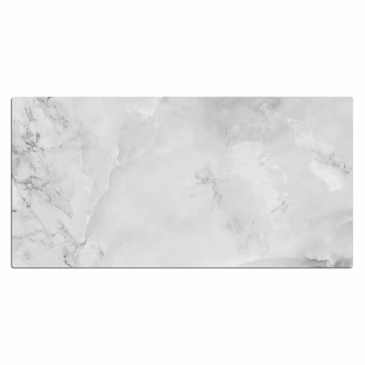 Marmer - Steen - Wit - Grijs - Marmerlook Muismat XXL klein -3d_leeg