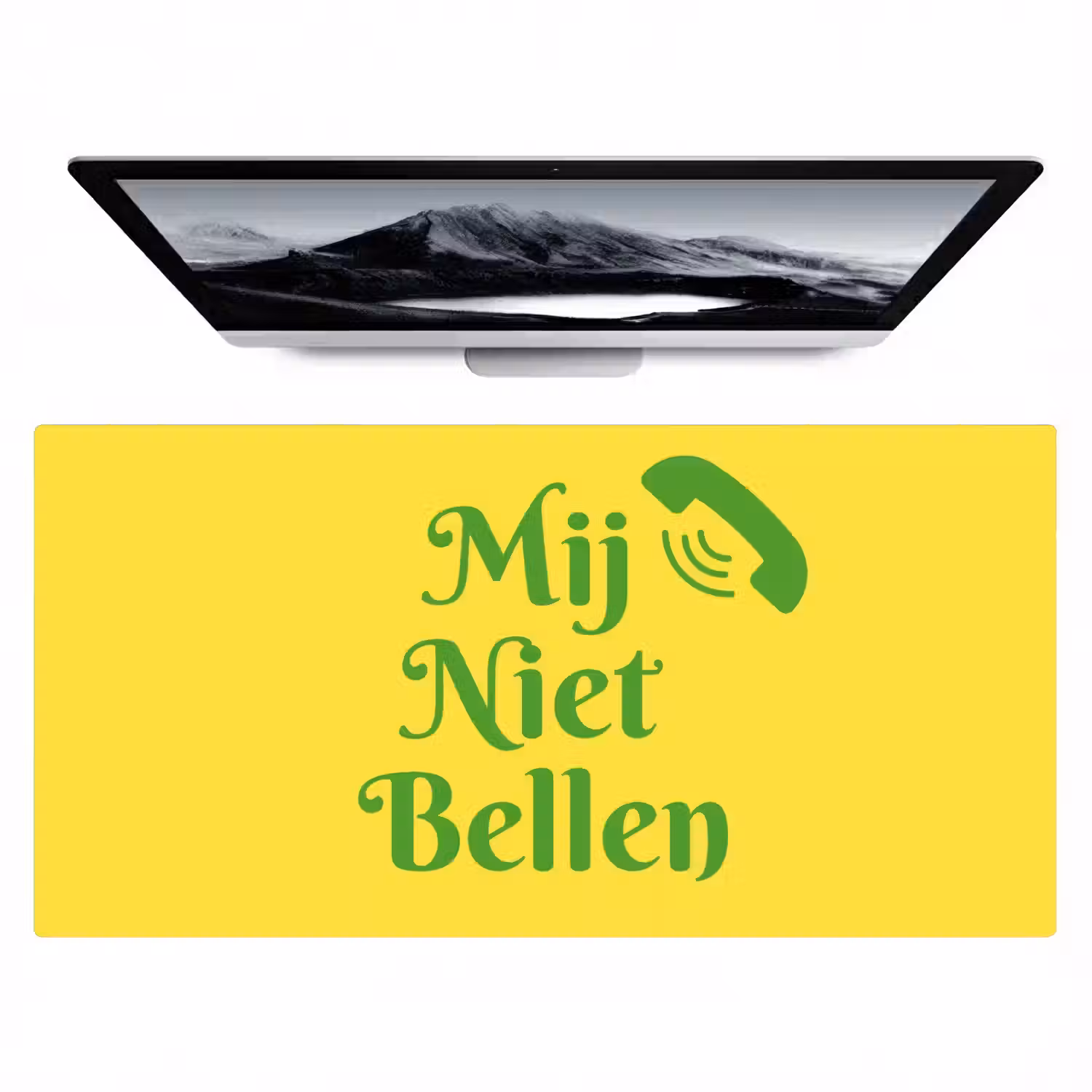 Mij niet bellen - Telefoon - Geel Muismat XXL klein -zzz3d