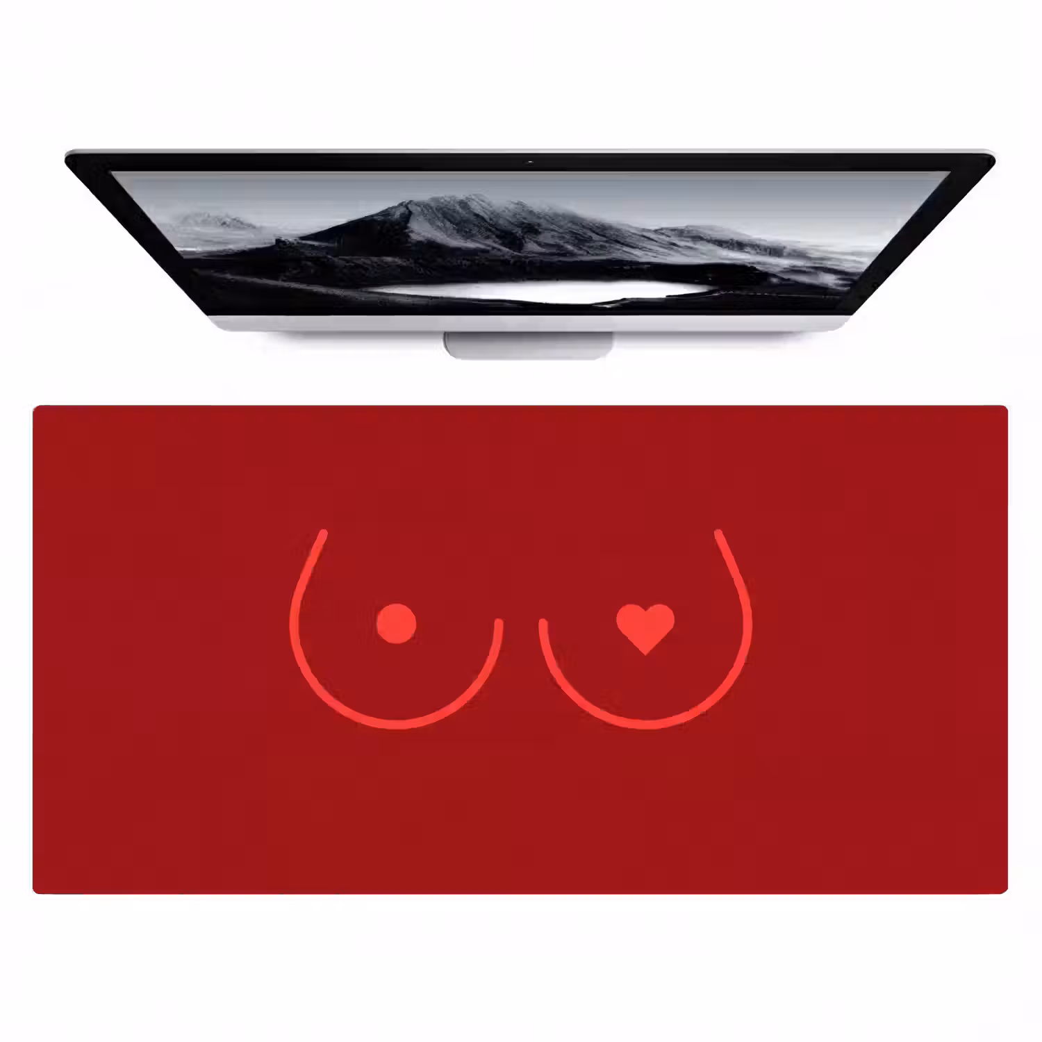 Minimalistisch - Lijnillustratie - Rood Muismat XXL klein -zzz3d