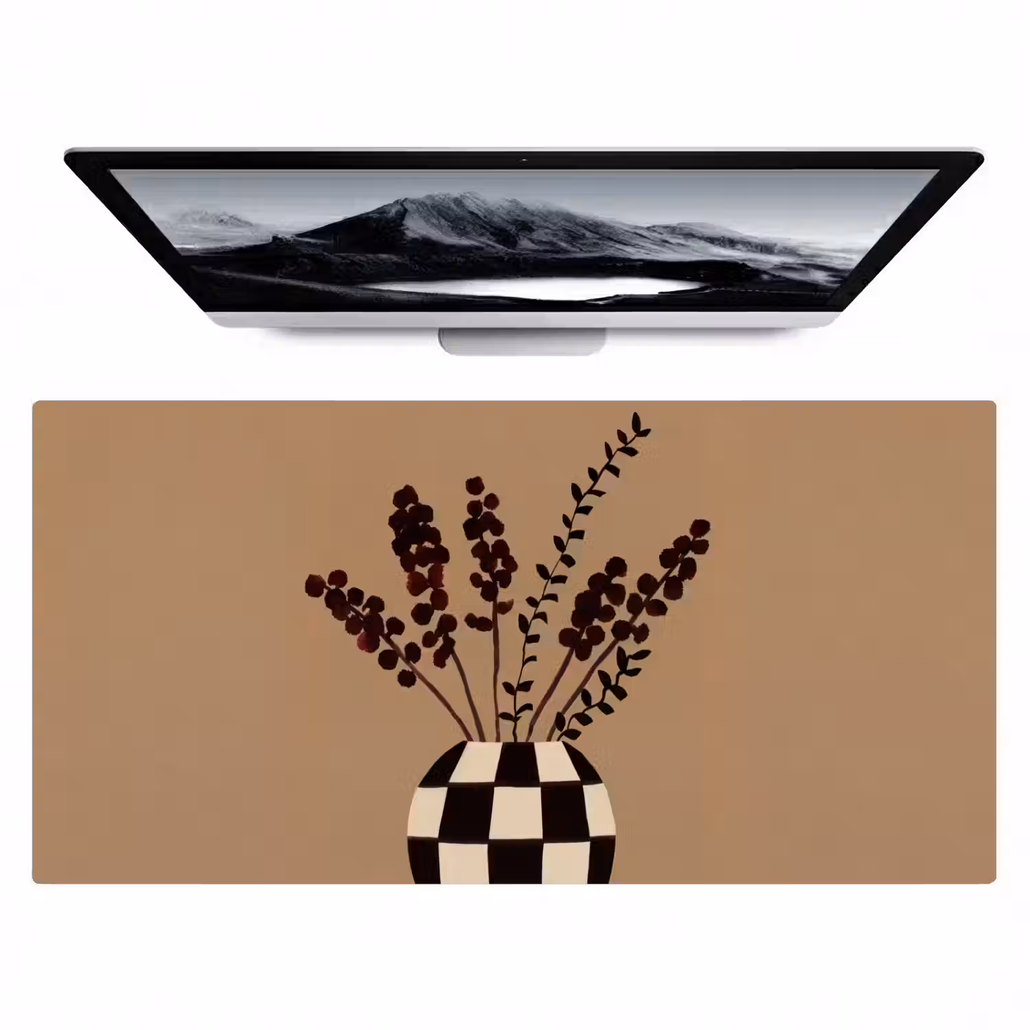 Minimalistisch - Vaas - Bloemen - Bruin Muismat XXL klein -zzz3d