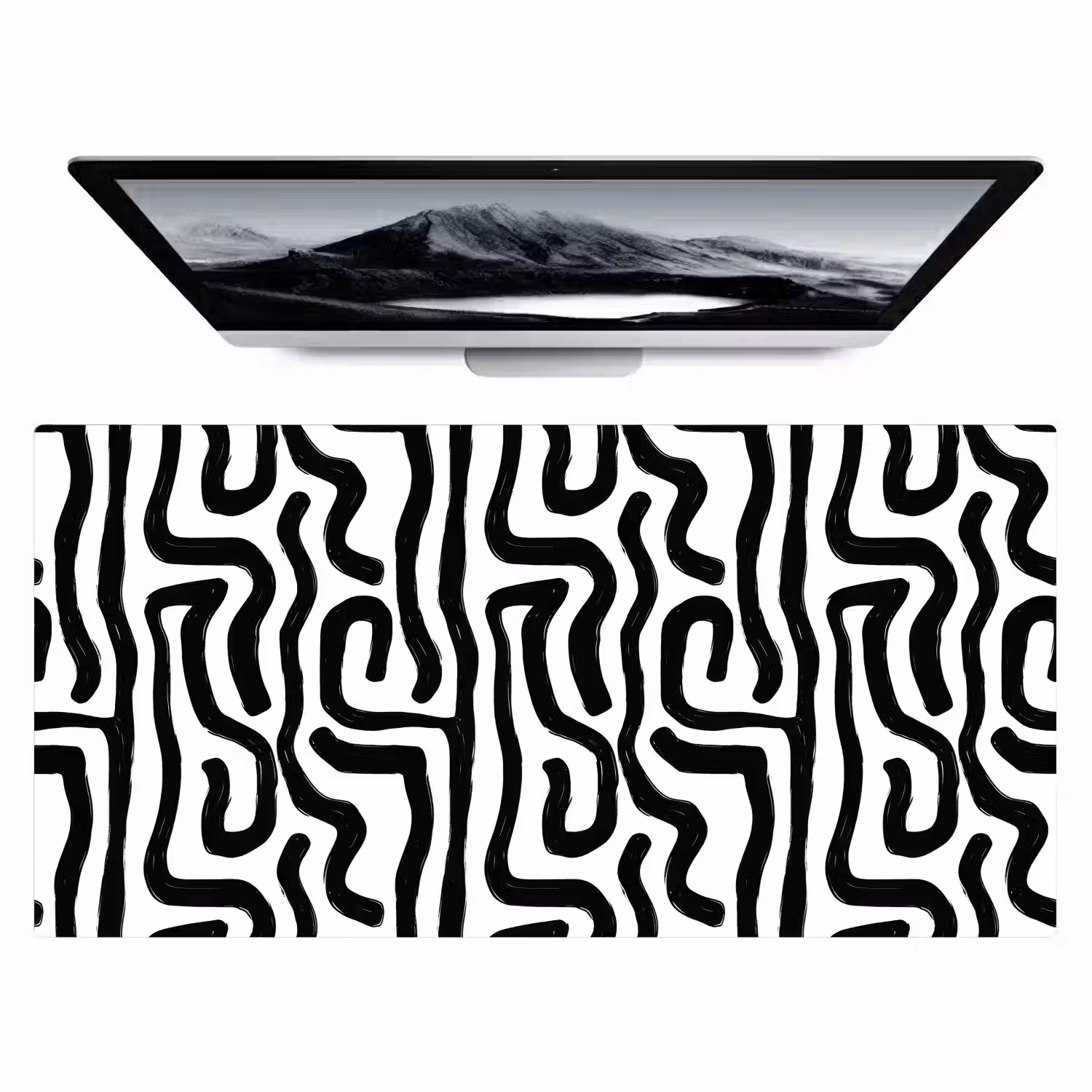 Modern - Lijnen - Zwart Muismat XXL klein 681 -zzz3d