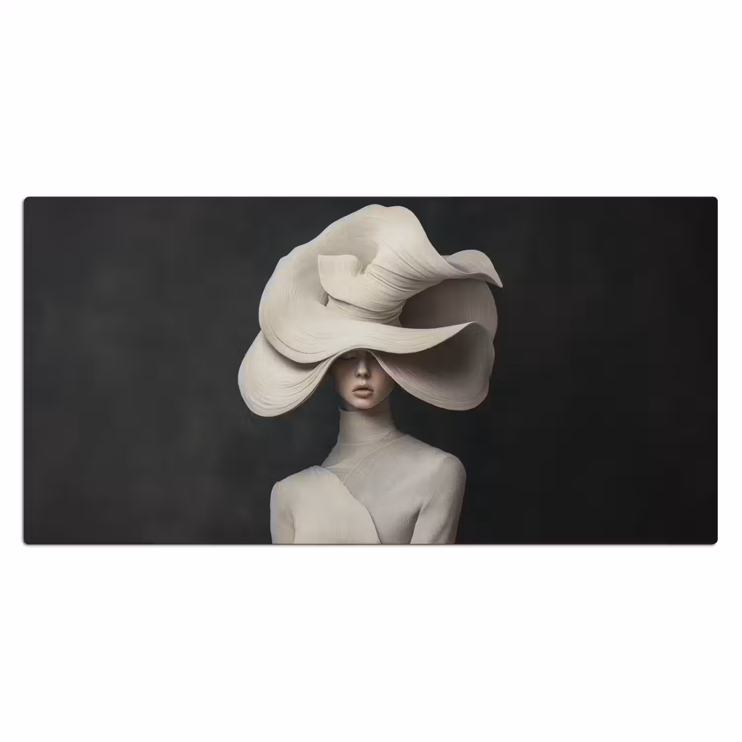 Modern - Vrouw - Hoed Muismat XXL klein -3d_leeg