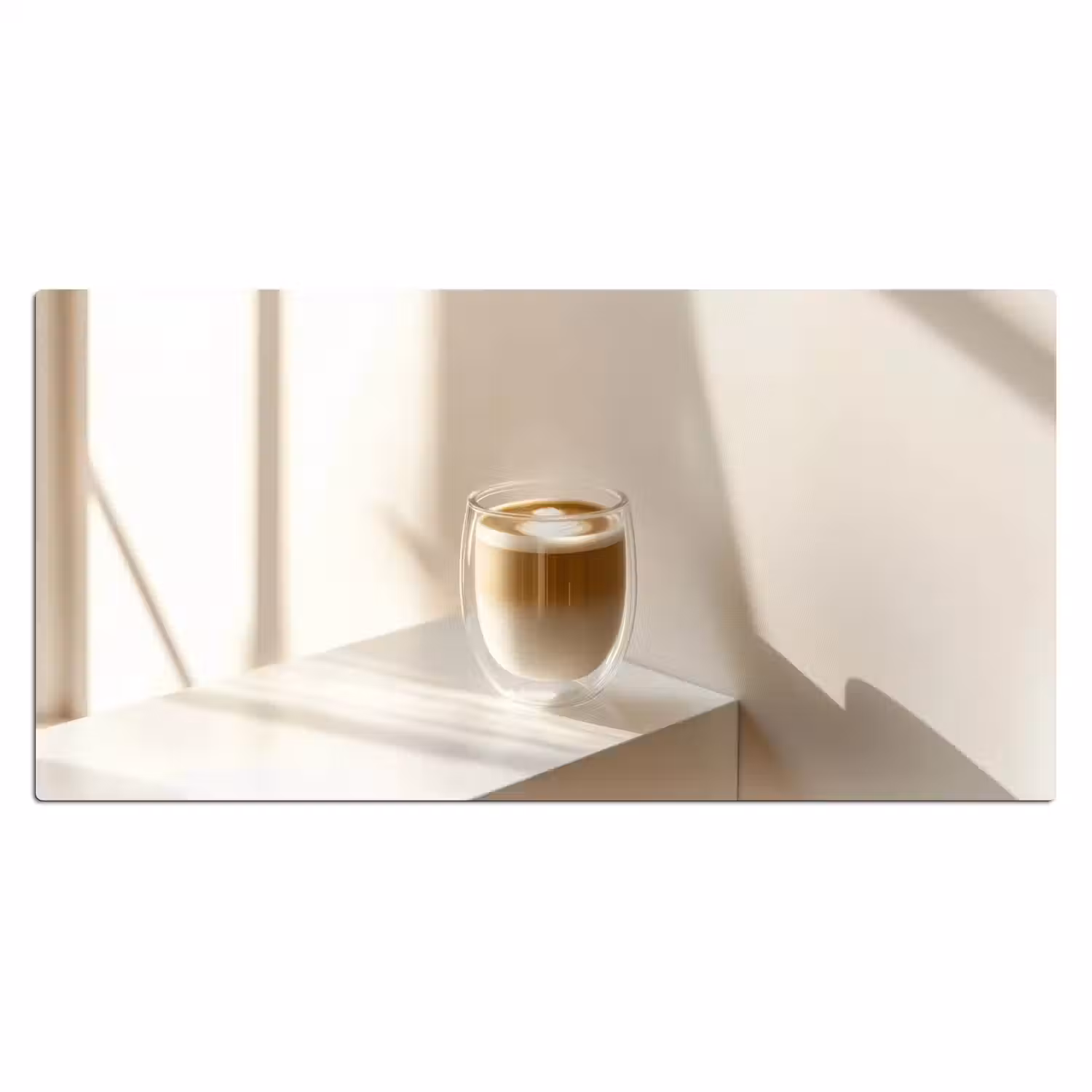 Mok - Latte - Minimalistisch - Schaduw Muismat XXL klein -3d_leeg