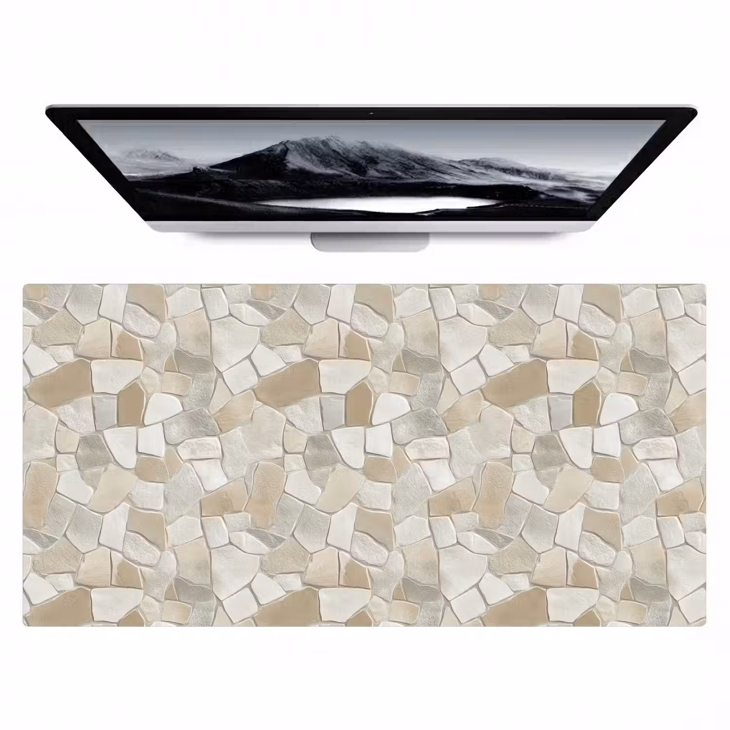 Mozaïek - Stenen - Beige Muismat XXL klein 681 -zzz3d