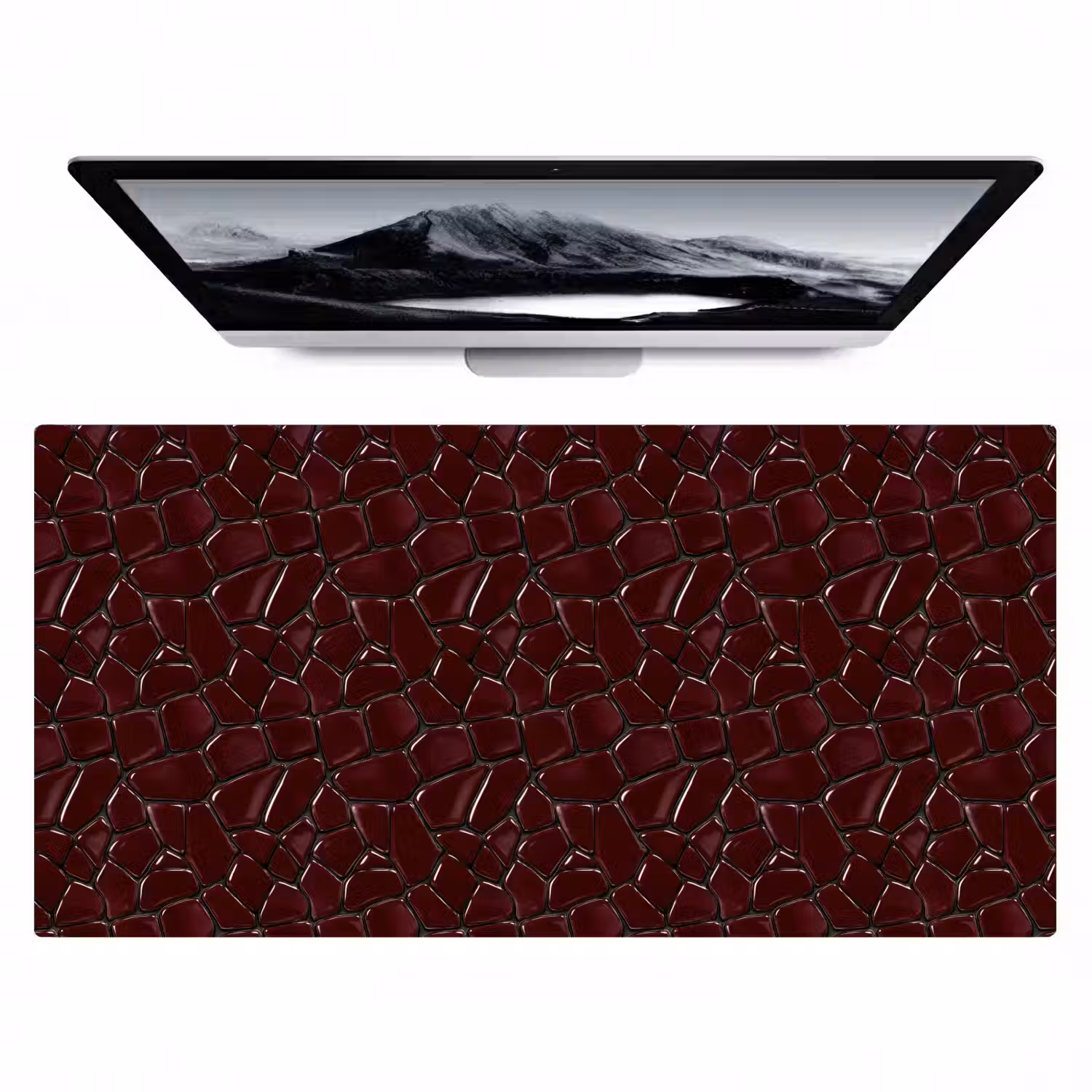 Mozaïek - Tegel - Bordeauxrood Muismat XXL klein 681 -zzz3d