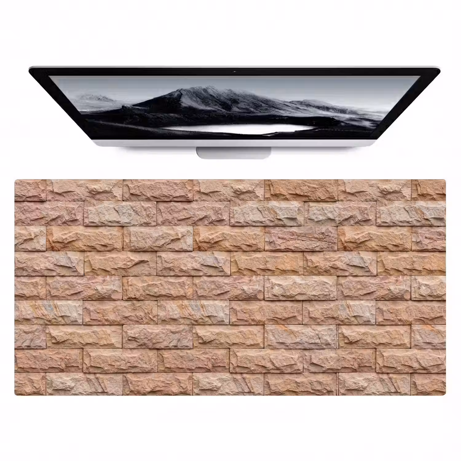 Muur - Steen - Ruw - Textuur - Beige Muismat XXL klein -zzz3d