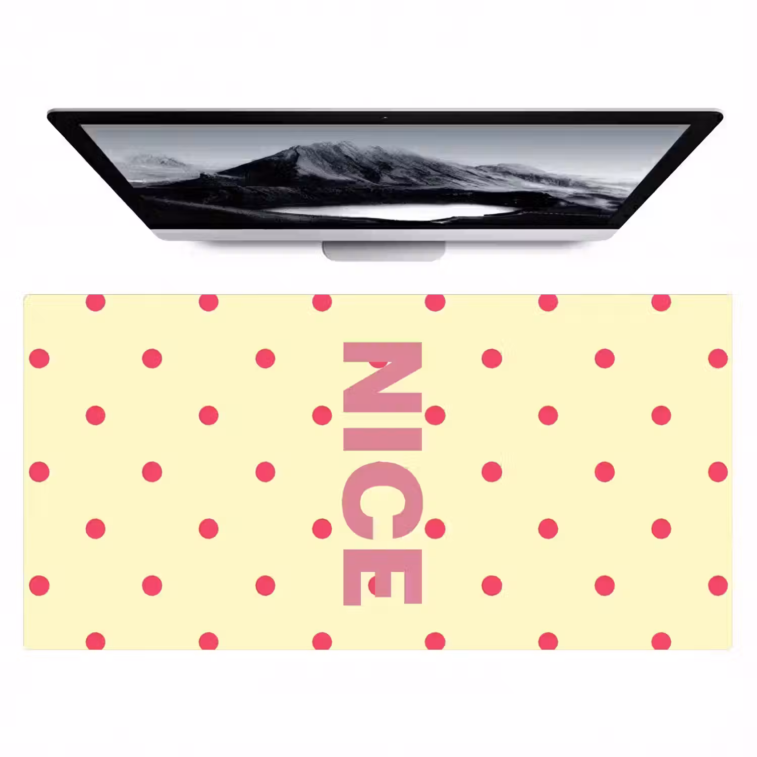 Nice - Stippen - Roze - Geel Muismat XXL klein -zzz3d