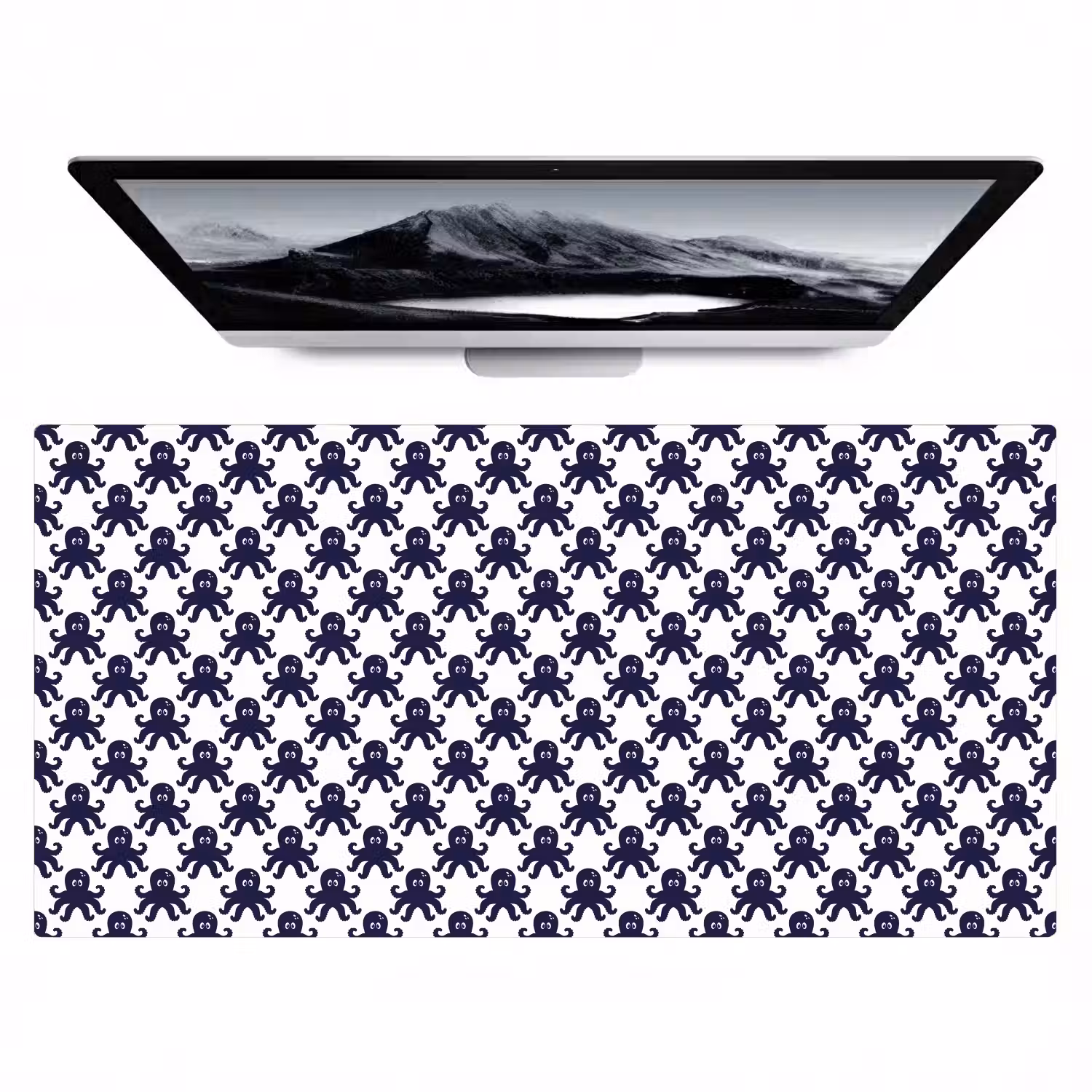 Oceaan - Octo - Blauw - Wit Muismat XXL klein 681 -zzz3d