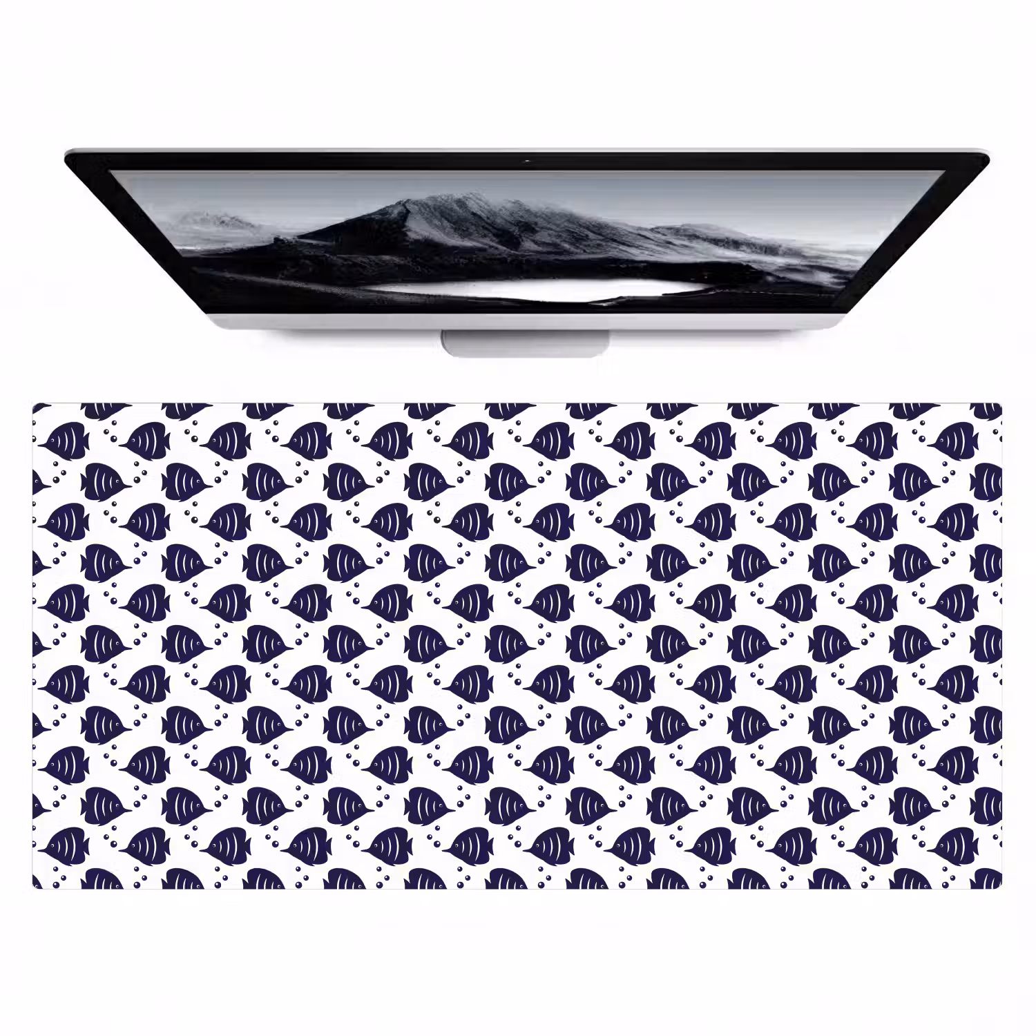 Oceaan - Vis - Blauw - Wit Muismat XXL klein 681 -zzz3d