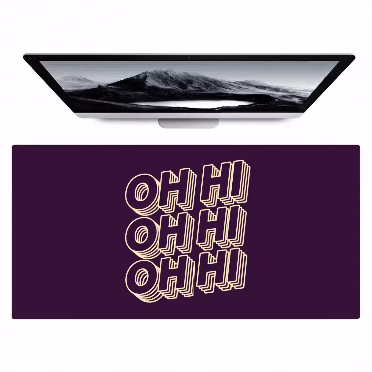 Oh hi - Paars - 3D Muismat XXL klein -zzz3d