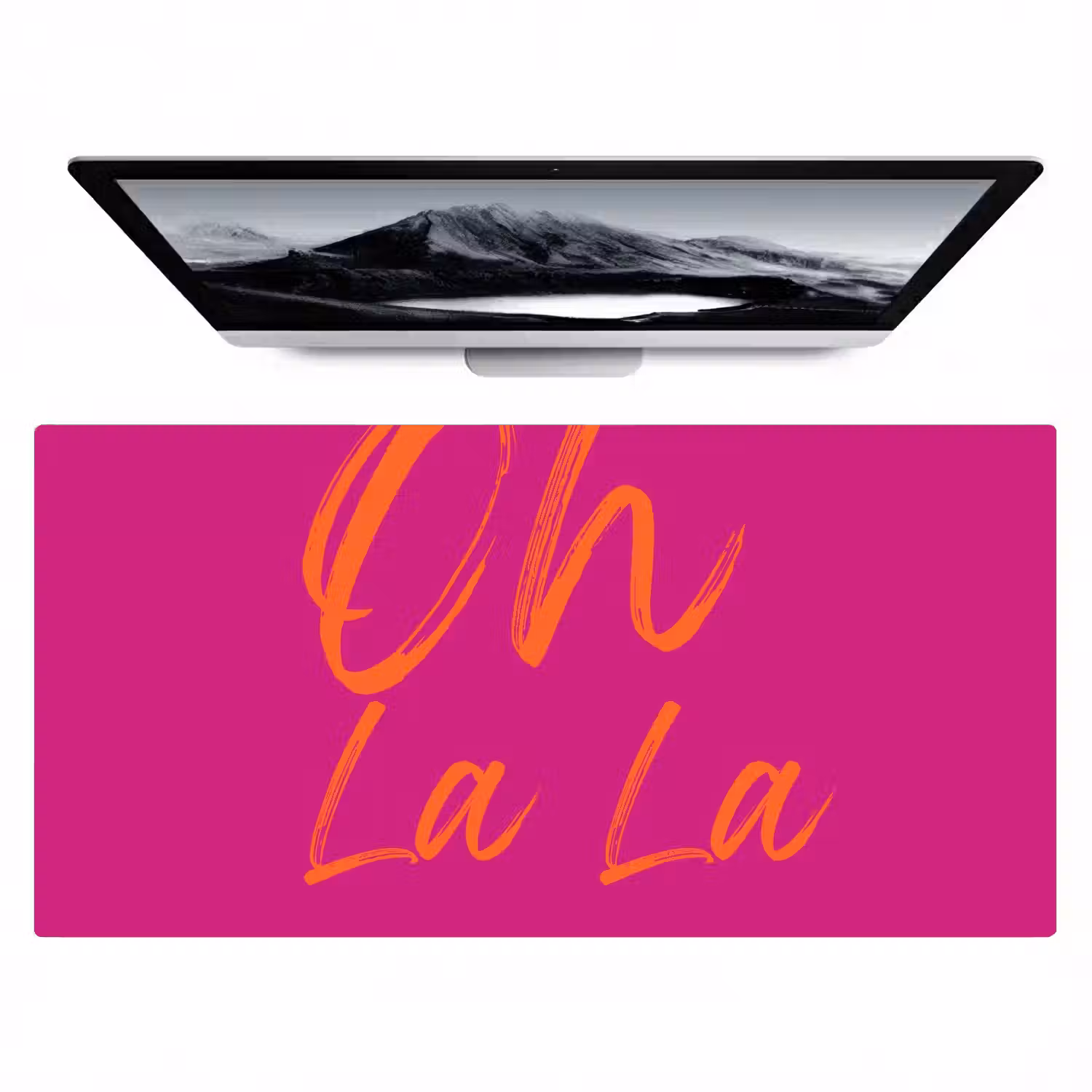 Oh la la - Oranje - Roze Muismat XXL klein -zzz3d
