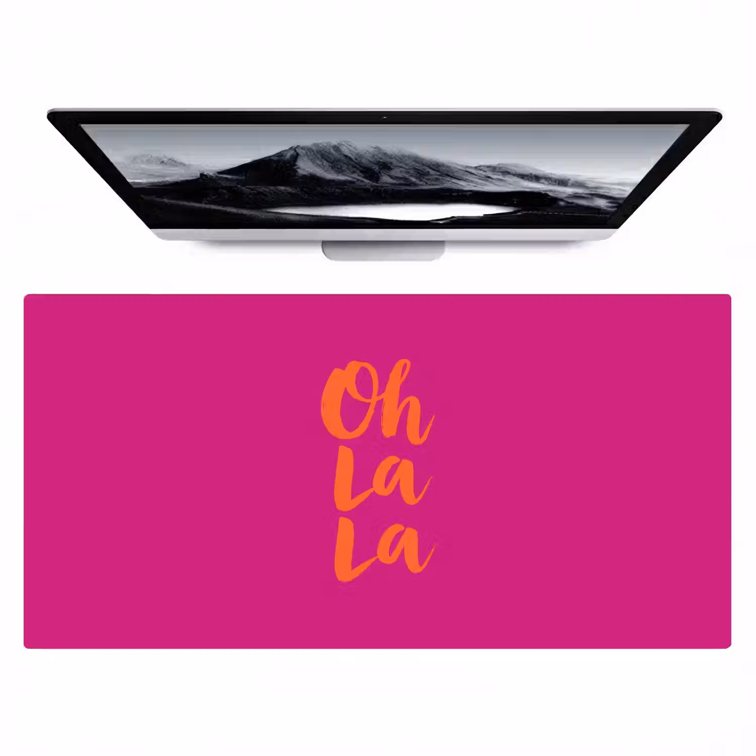 Oh la la - Roze - Oranje - Minimalistisch Muismat XXL klein -zzz3d