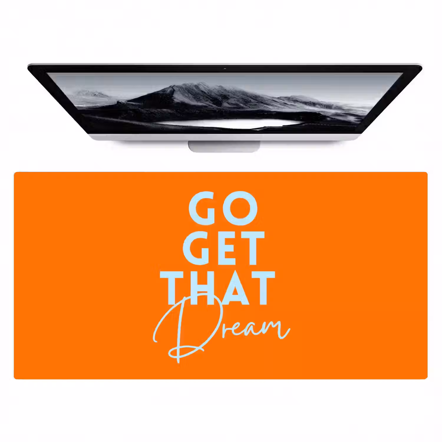 Oranje - Blauw - Go get that dream Muismat XXL klein -zzz3d