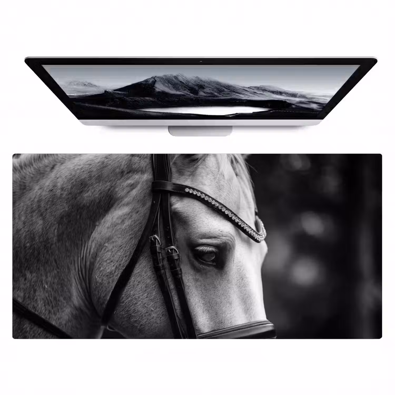 Paard - Schimmel - Portret Muismat XXL klein -zzz3d