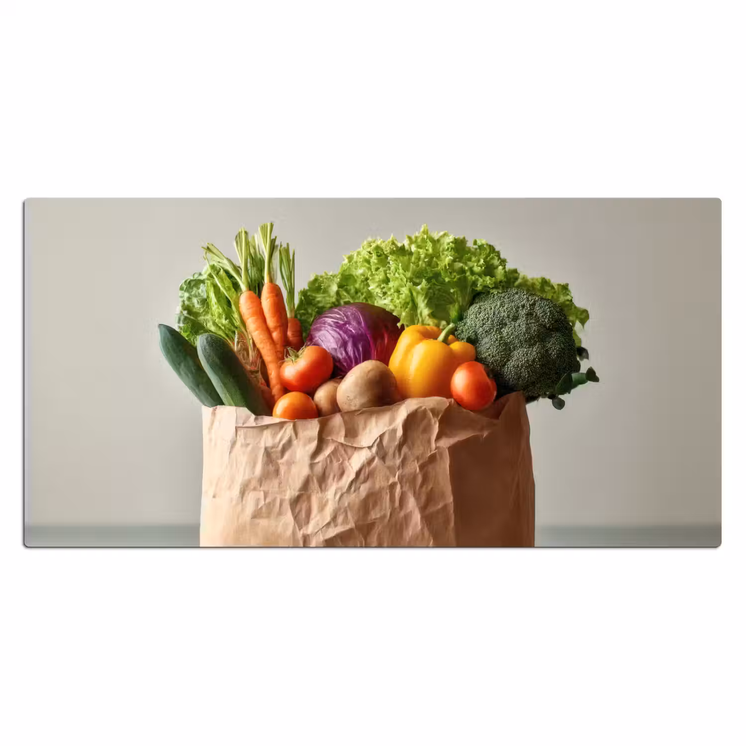 Papieren - Boodschappen - Groente - Kleurrijk Muismat XXL klein -3d_leeg