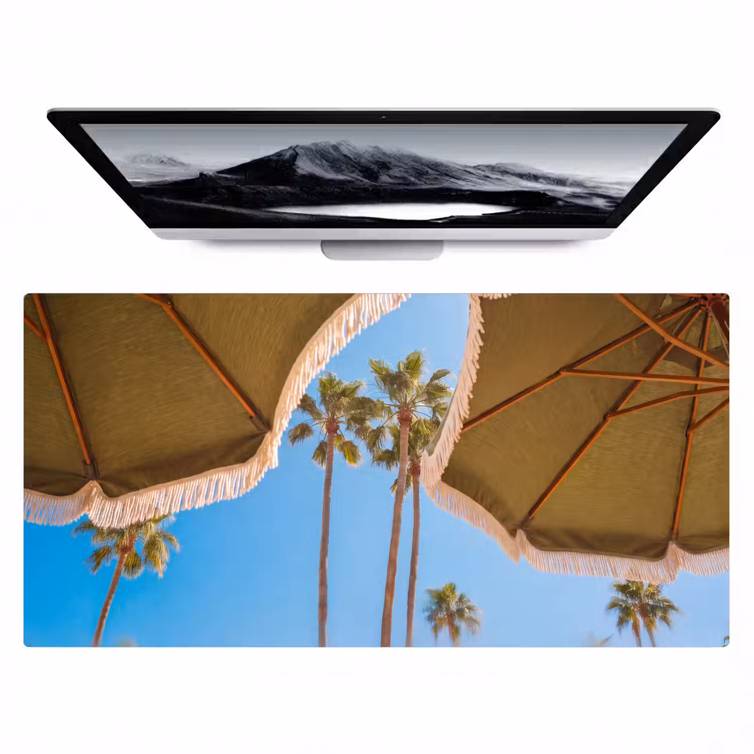 Parasol - Groen - Franjes - Zomer - Tropisch Muismat XXL klein -zzz3d