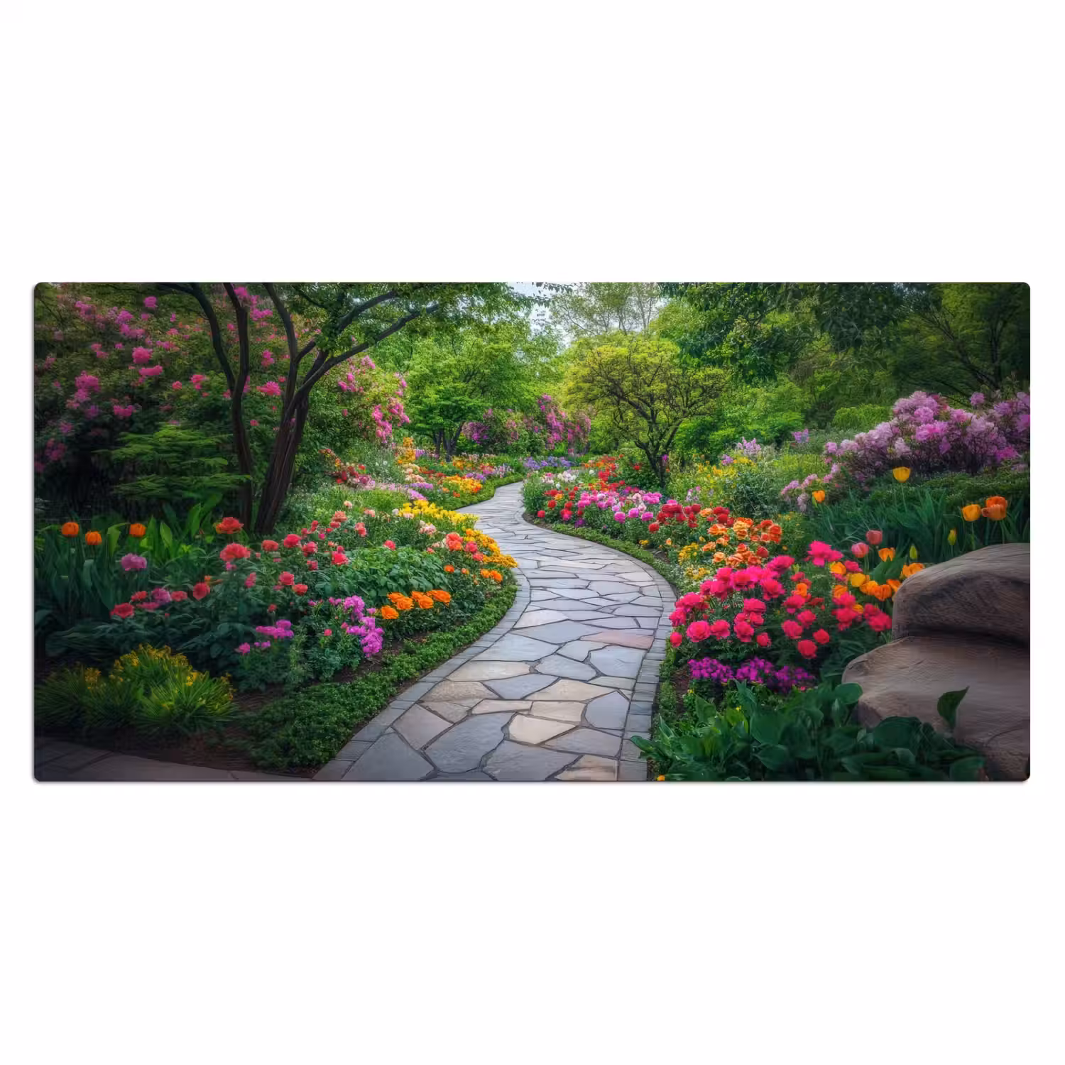 Park - Bloemen - Tuin Muismat XXL klein -3d_leeg