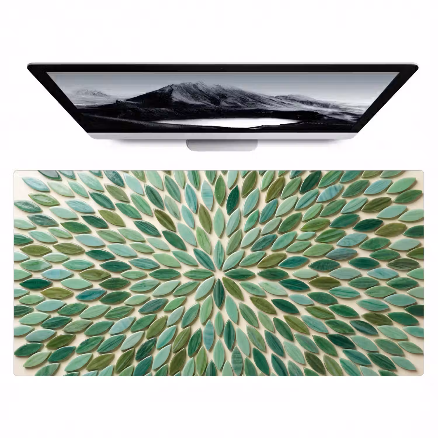 Patroon - Blad - Groen - Abstract Muismat XXL klein -zzz3d