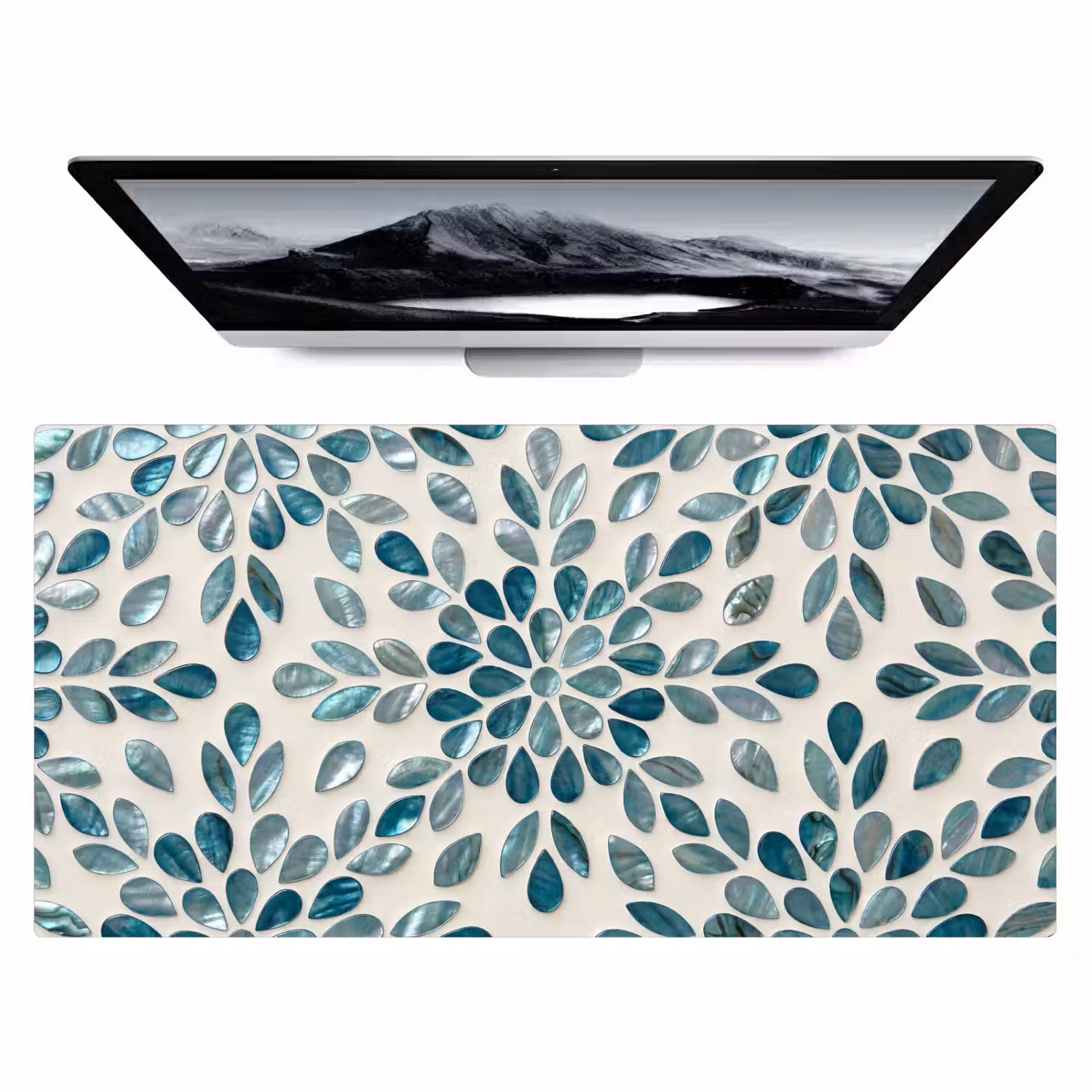 Patroon - Bladeren - Abstract - Modern - Turquoise Muismat XXL klein -zzz3d