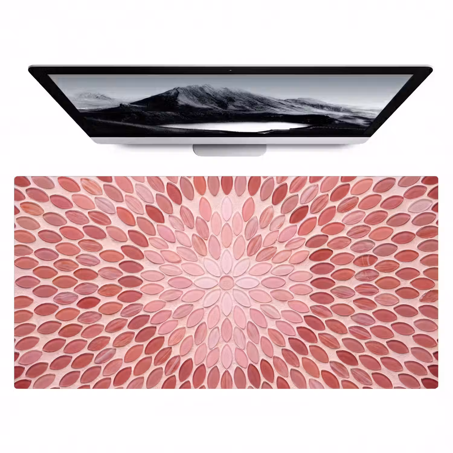 Patroon - Mozaïek - Ovaal - Abstract - Roze Muismat XXL klein -zzz3d