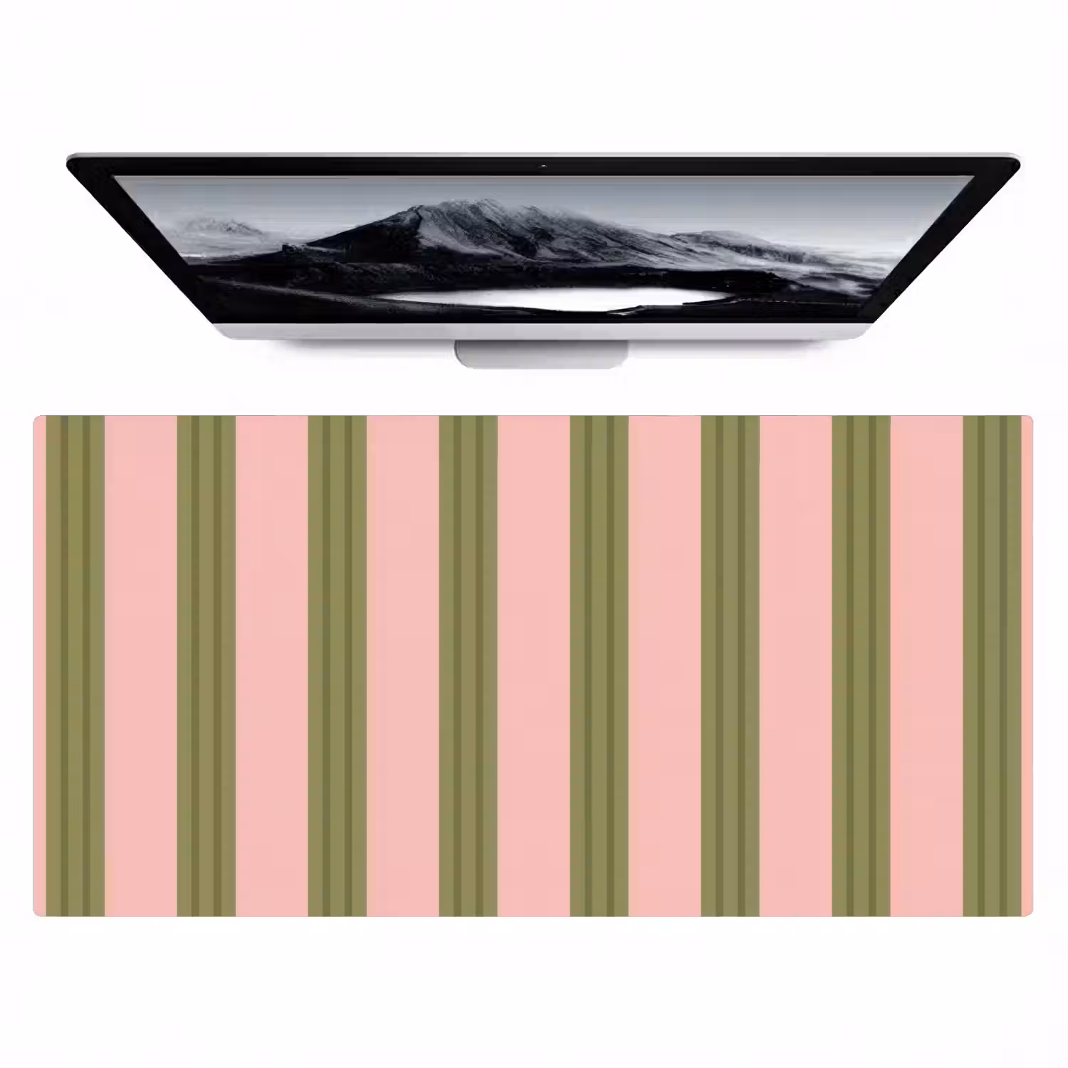Patroon - Strepen - Abstract - Roze - Groen Muismat XXL klein -zzz3d