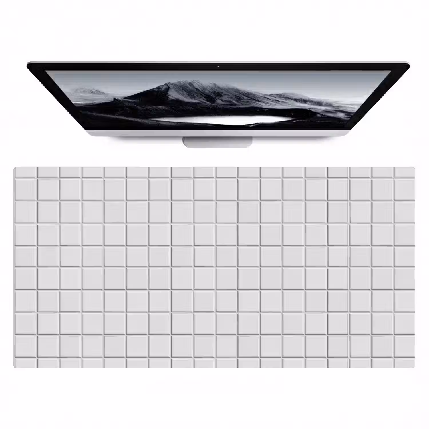 Patroon - Tegels - Grijs - Wit Muismat XXL klein 681 -zzz3d