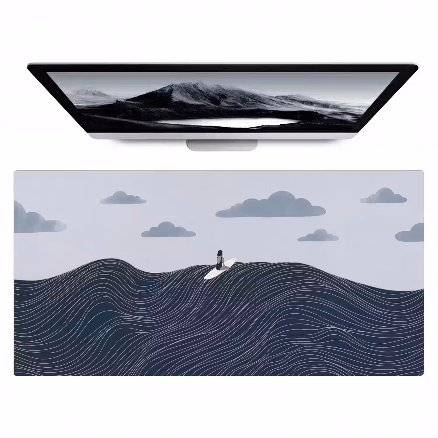 Persoon - Surfen - Oceaan - Natuur - Modern Muismat XXL klein -zzz3d