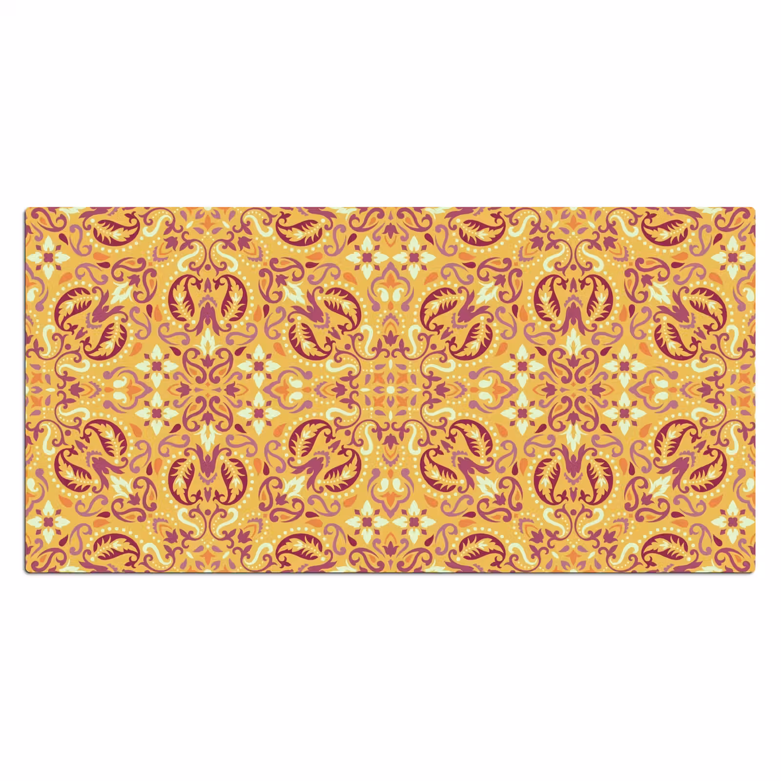 Perzisch Tapijt - Vloerkleed - Patronen - Oranje Muismat XXL klein -3d_leeg