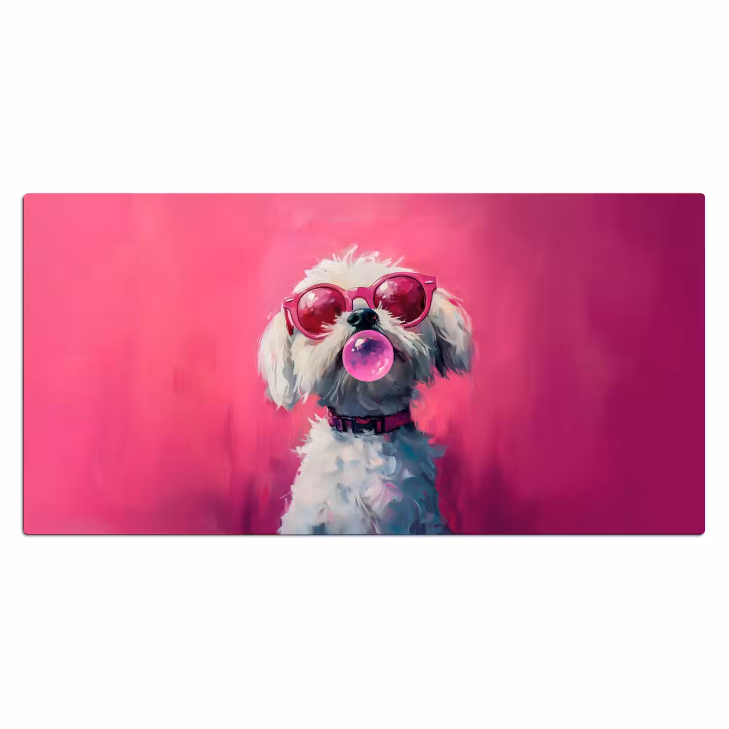 Pink - Hond - Bubbel Muismat XXL klein -3d_leeg