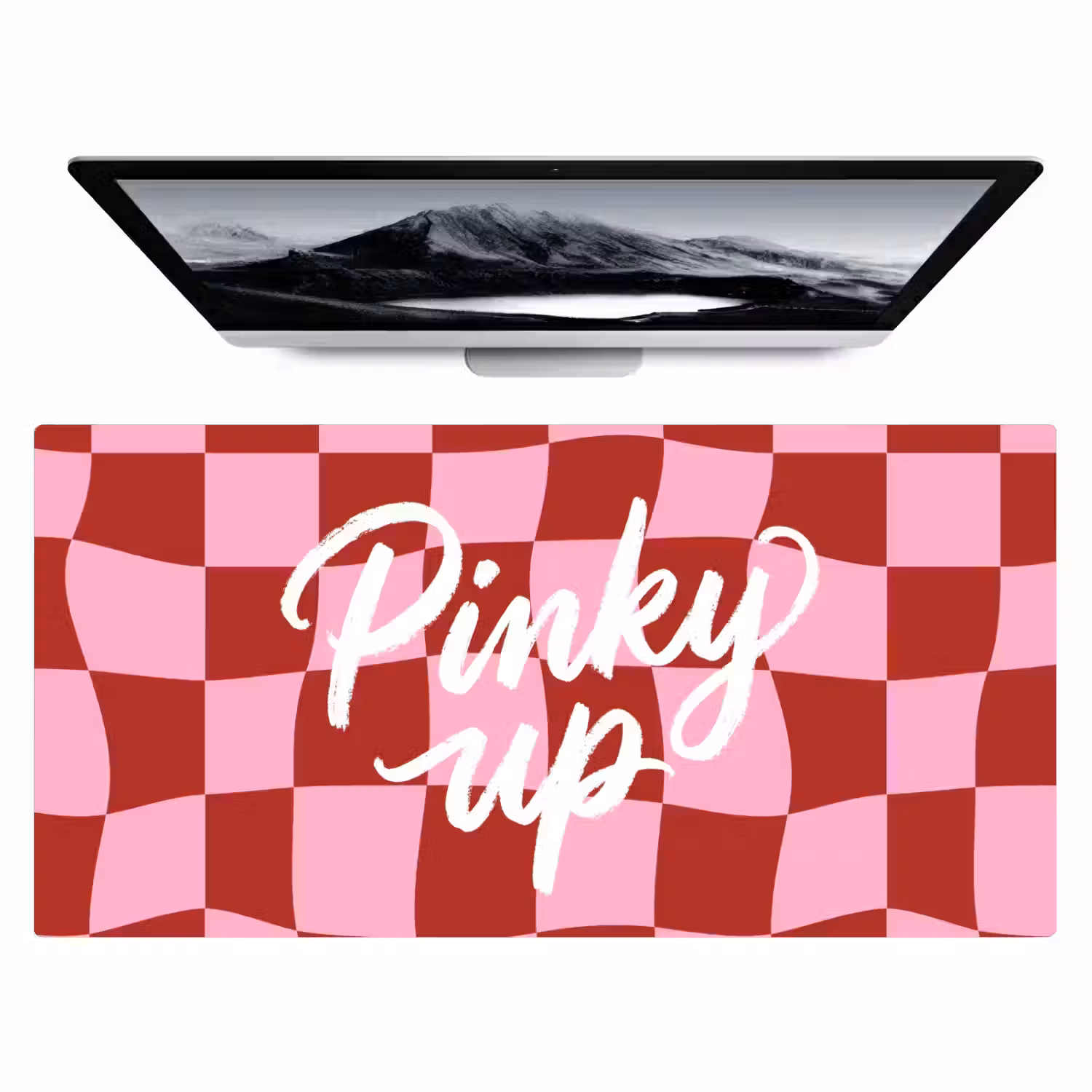 Pinky up - Geblokt - Bordeauxrood Muismat XXL klein -zzz3d