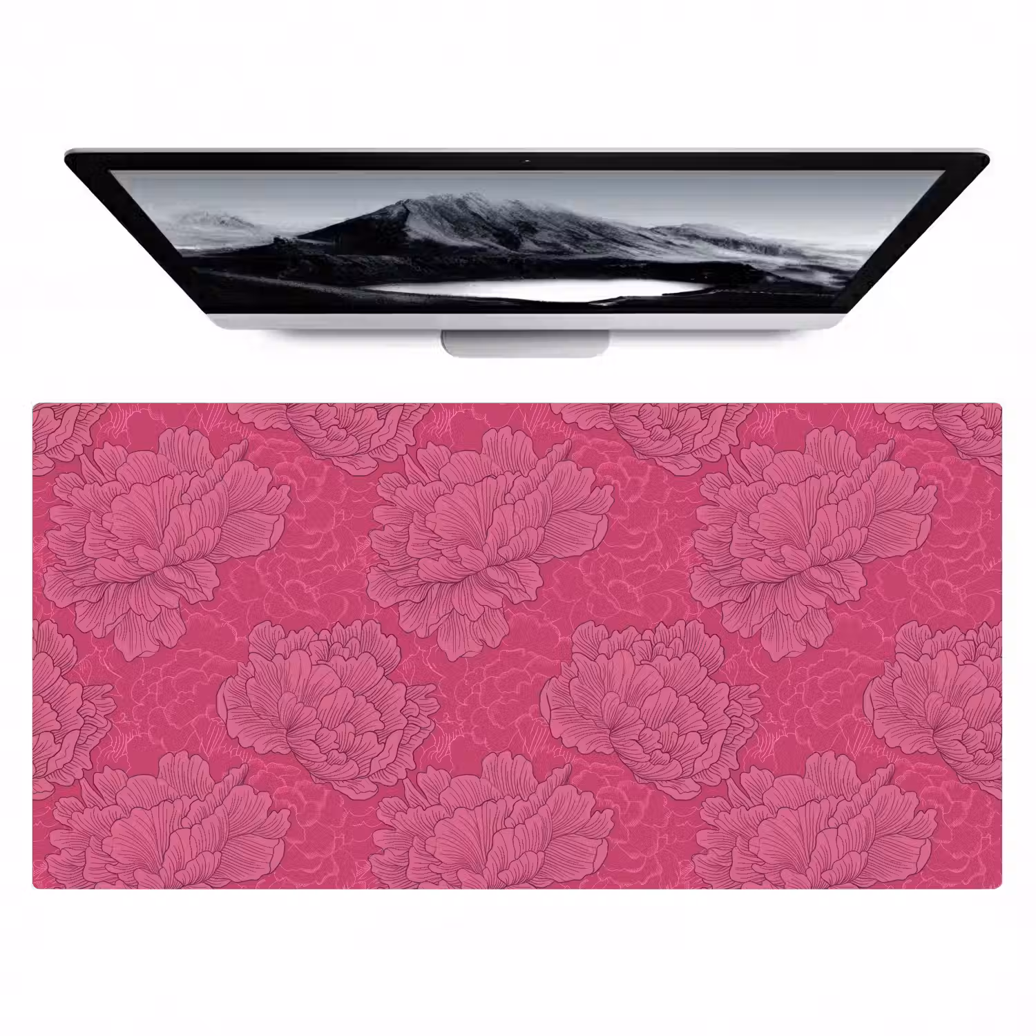 Pioenrozen - Energiek - Roze Muismat XXL klein 681 -zzz3d