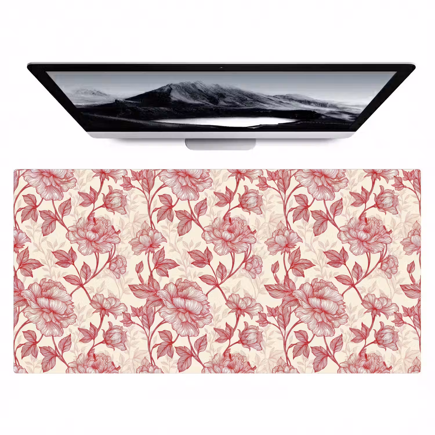 Pioenrozen - Modern - Rood Muismat XXL klein 681 -zzz3d
