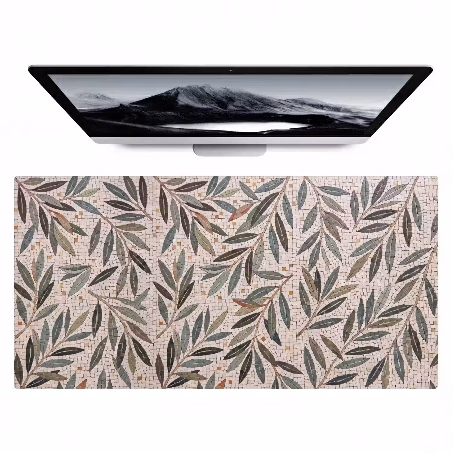 Plant - Blad - Mozaïek - Groen Muismat XXL klein -zzz3d