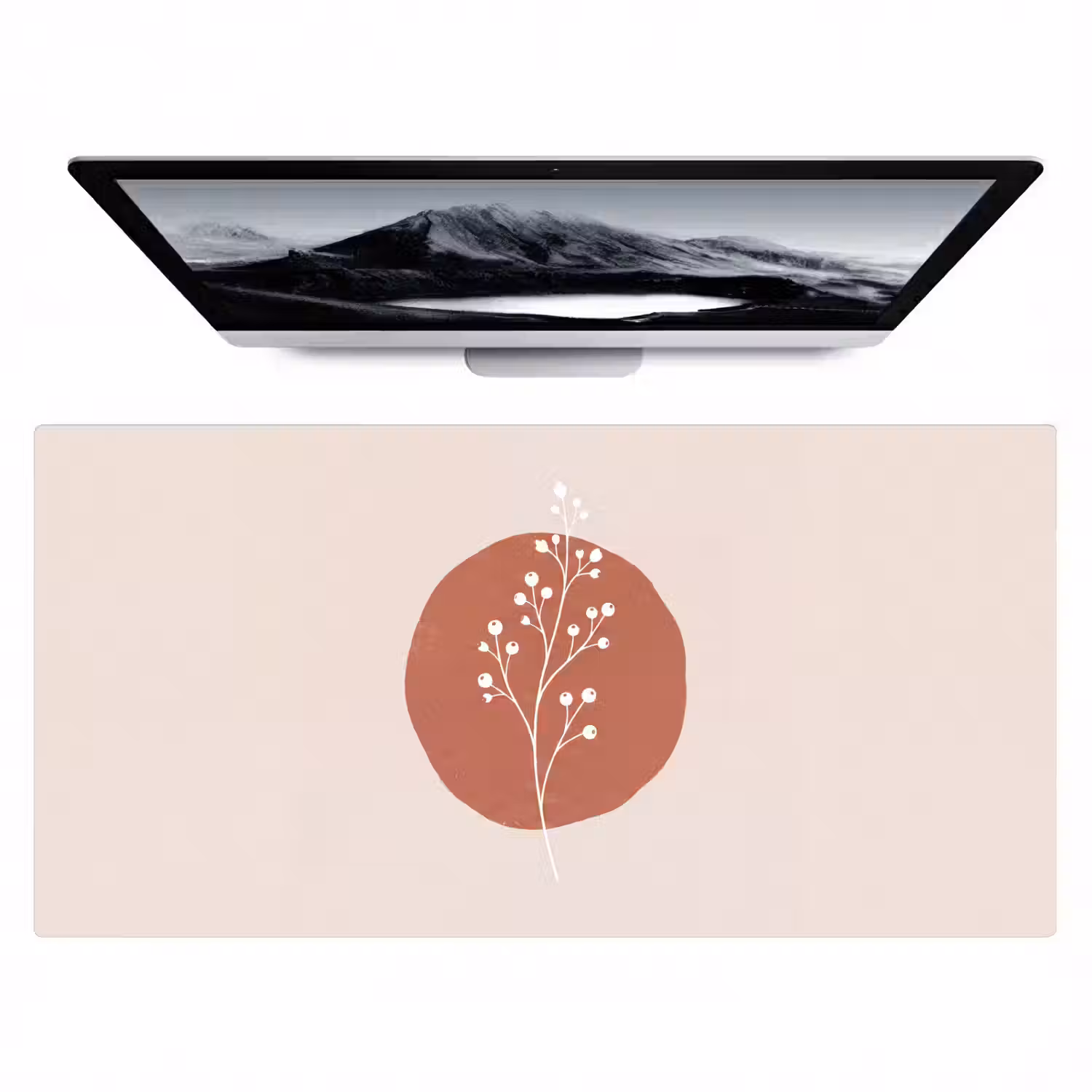 Plant - Tak - Abstract - Modern - Wit Muismat XXL klein -zzz3d