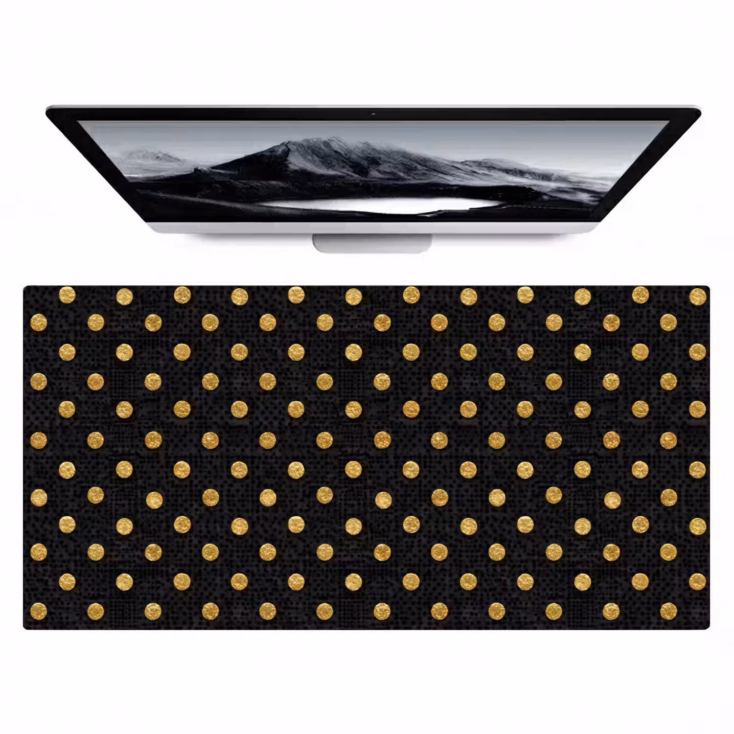 Polka Dot - Stippen - Goud - Zwart Muismat XXL klein 681 -zzz3d