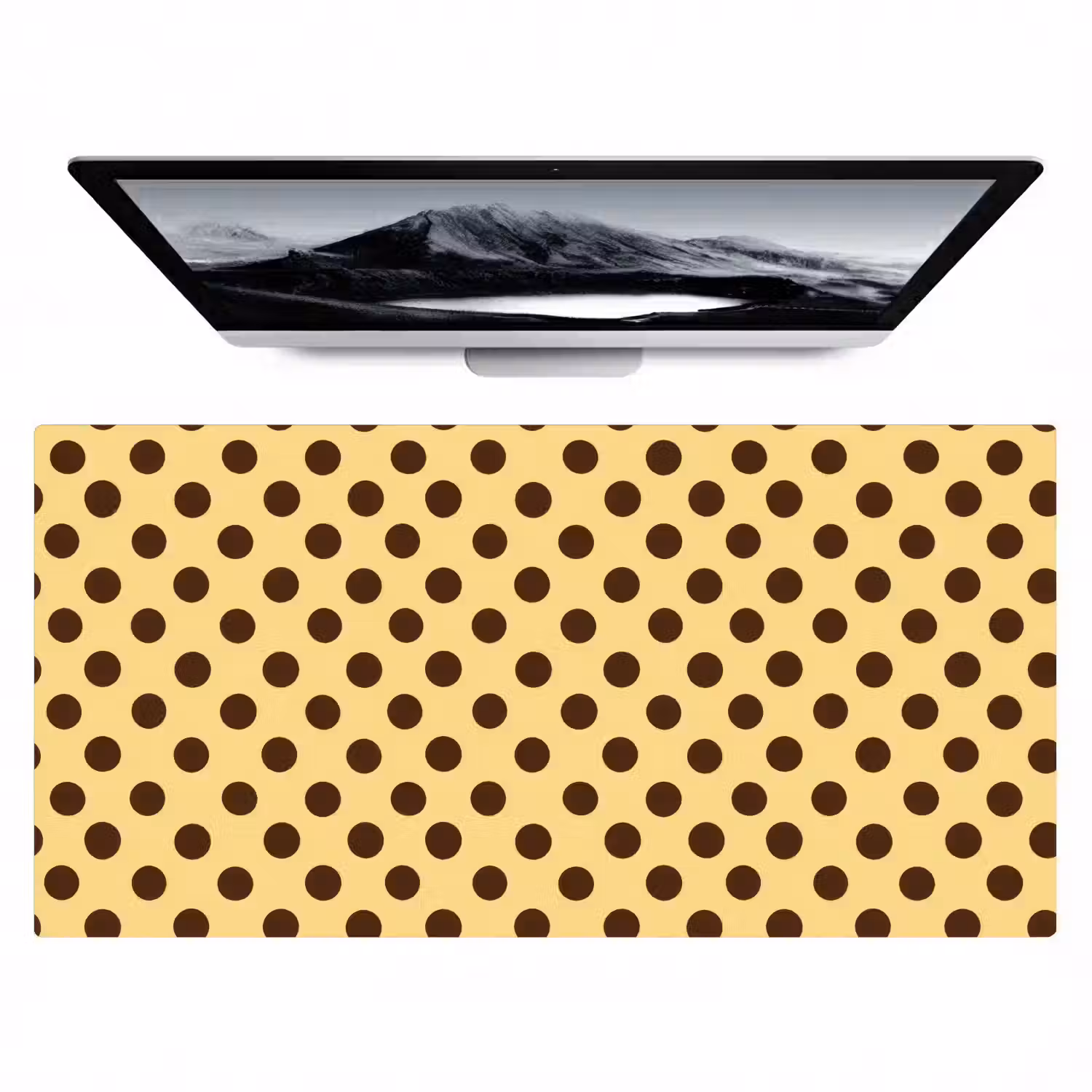 Polka Dot - Stippen - Retro - Geel - Bruin Muismat XXL klein 681 -zzz3d
