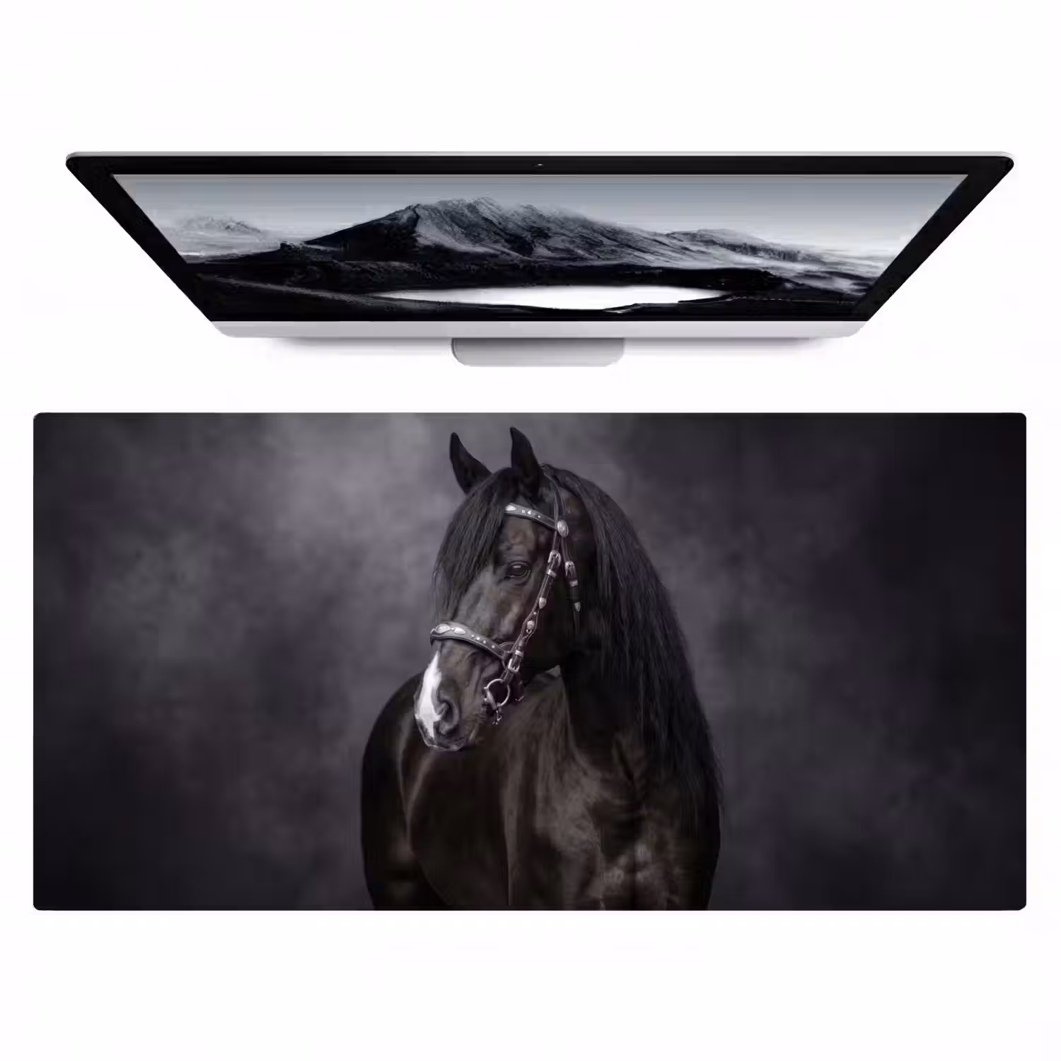Portret - Paard - Zwart Muismat XXL klein -zzz3d