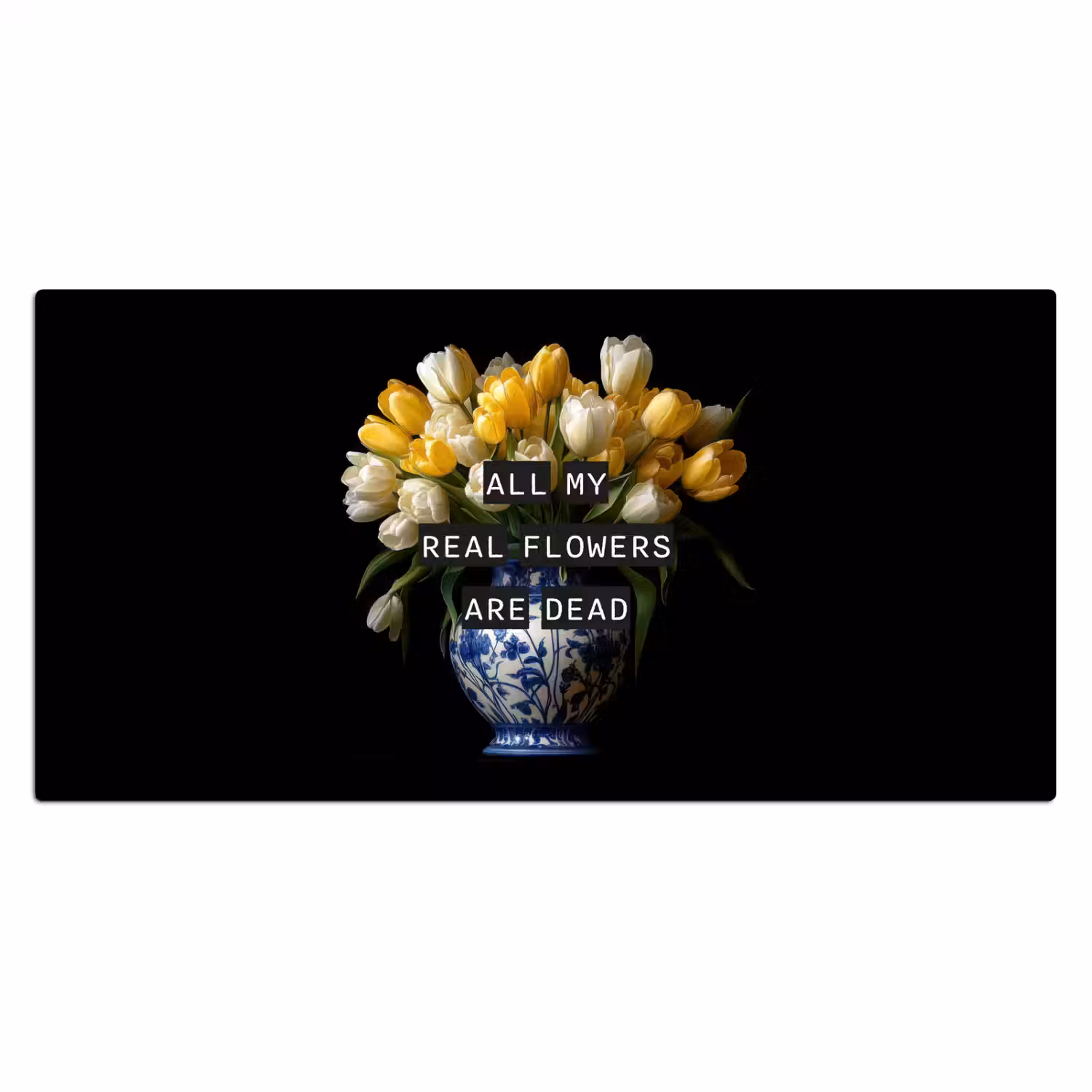 Quotes - Bloem - Tulp - Geel Muismat XXL klein -3d_leeg